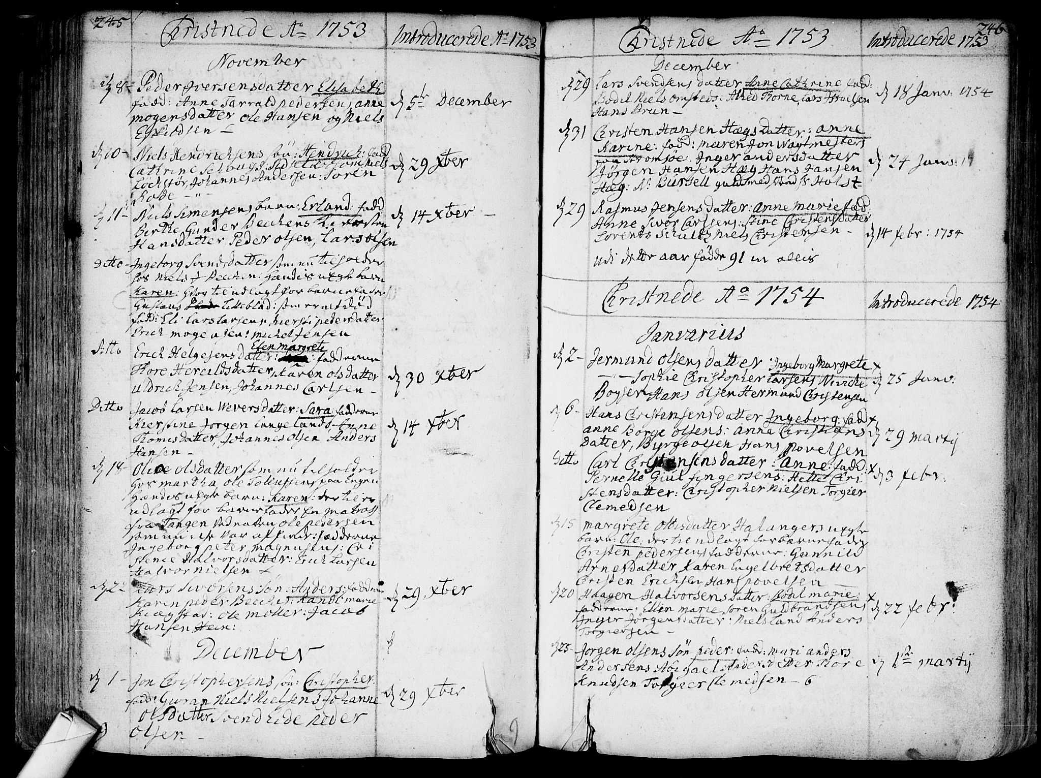 Bragernes kirkebøker, SAKO/A-6/F/Fa/L0004: Parish register (official) no. I 4, 1734-1759, p. 245-246