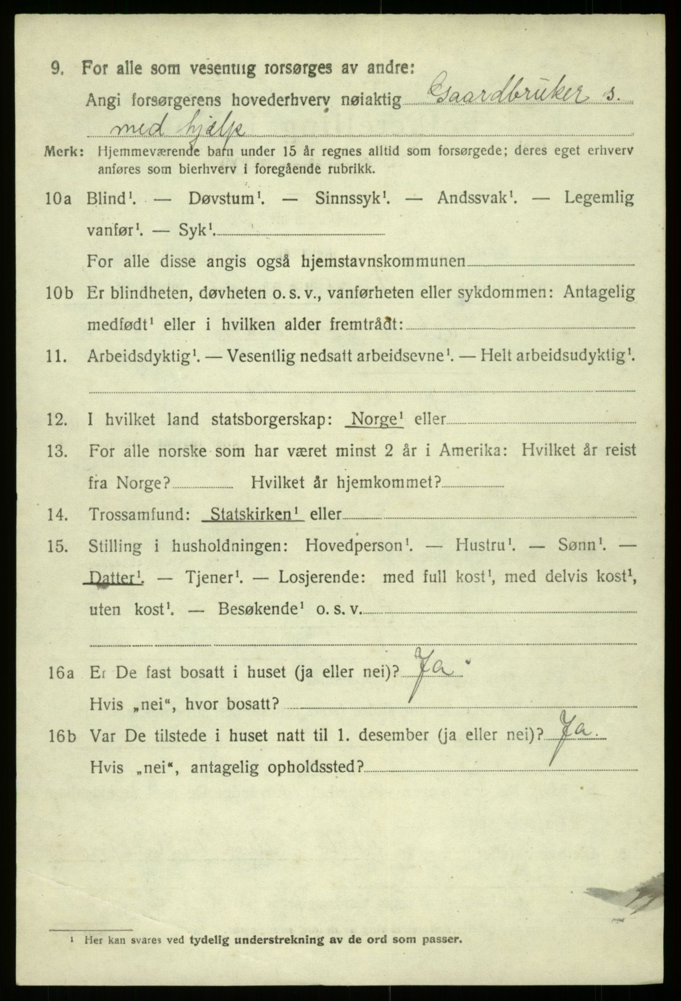 SAB, 1920 census for Kinsarvik, 1920, p. 3159