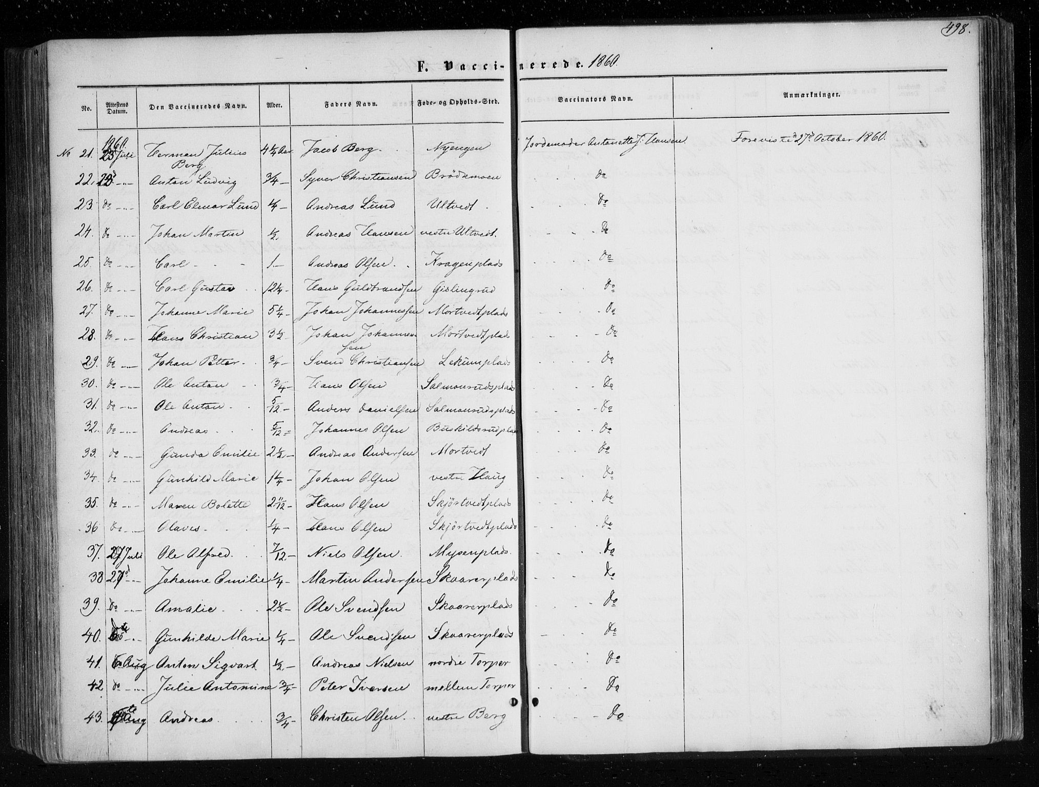 Eidsberg prestekontor Kirkebøker, SAO/A-10905/F/Fa/L0010.b: Parish register (official) no. I 10B, 1857-1866, p. 498