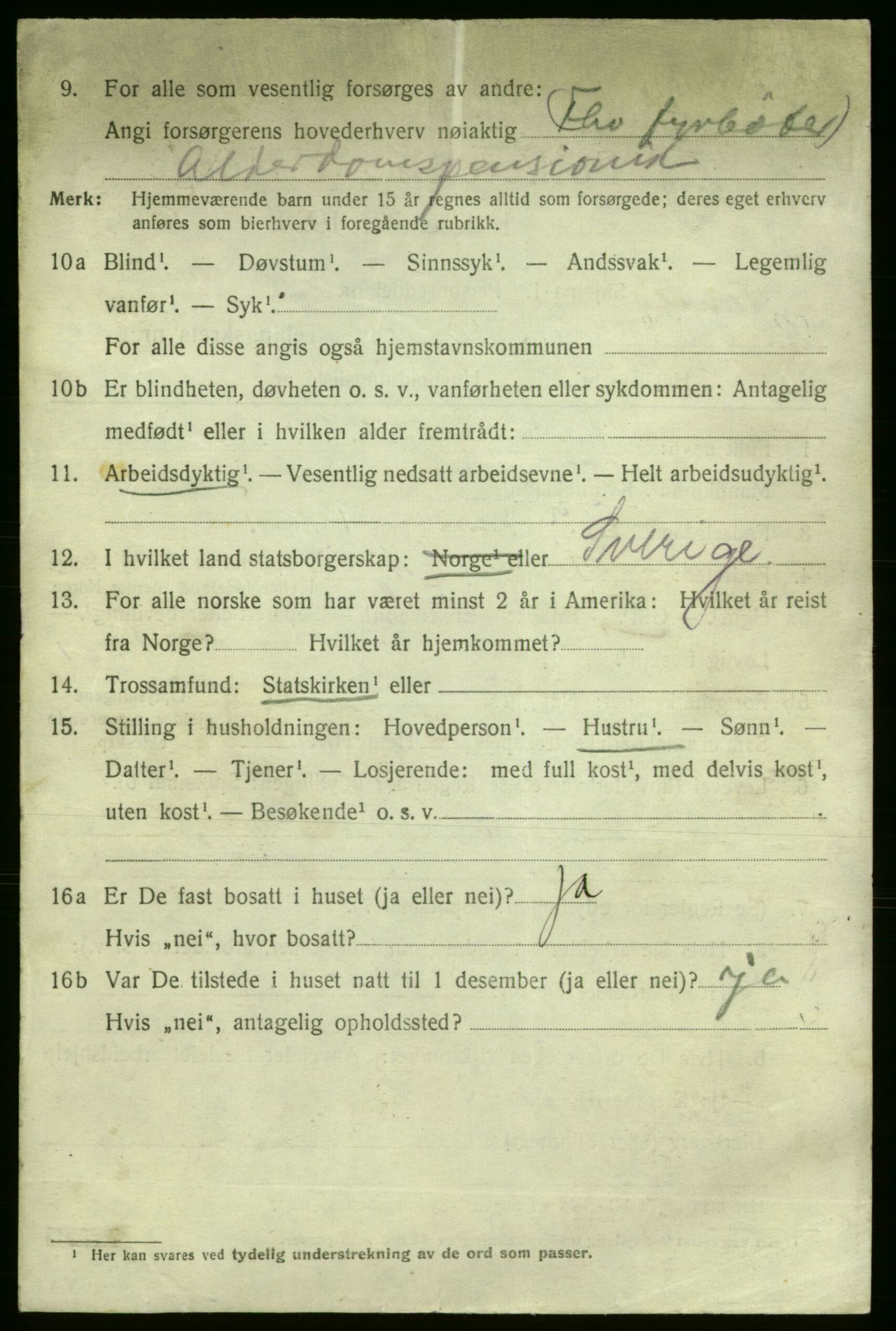 SAO, 1920 census for Fredrikshald, 1920, p. 9246