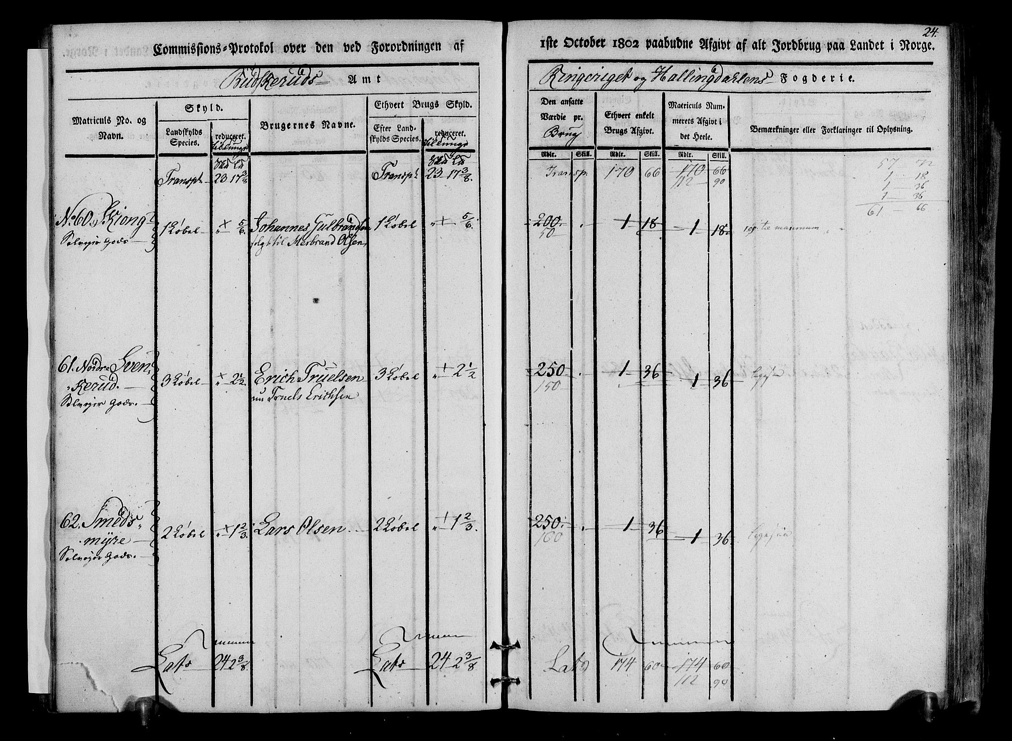 Rentekammeret inntil 1814, Realistisk ordnet avdeling, RA/EA-4070/N/Ne/Nea/L0047: Ringerike og Hallingdal fogderi. Kommisjonsprotokoll for Nes prestegjeld, 1803, p. 25