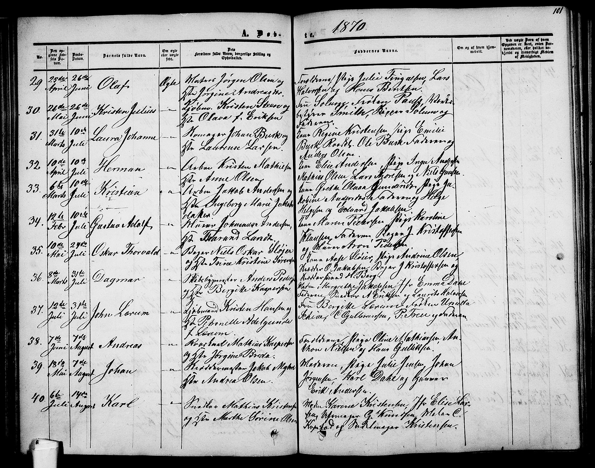 Holmestrand kirkebøker, AV/SAKO-A-346/G/Ga/L0003: Parish register (copy) no. 3, 1849-1874, p. 101