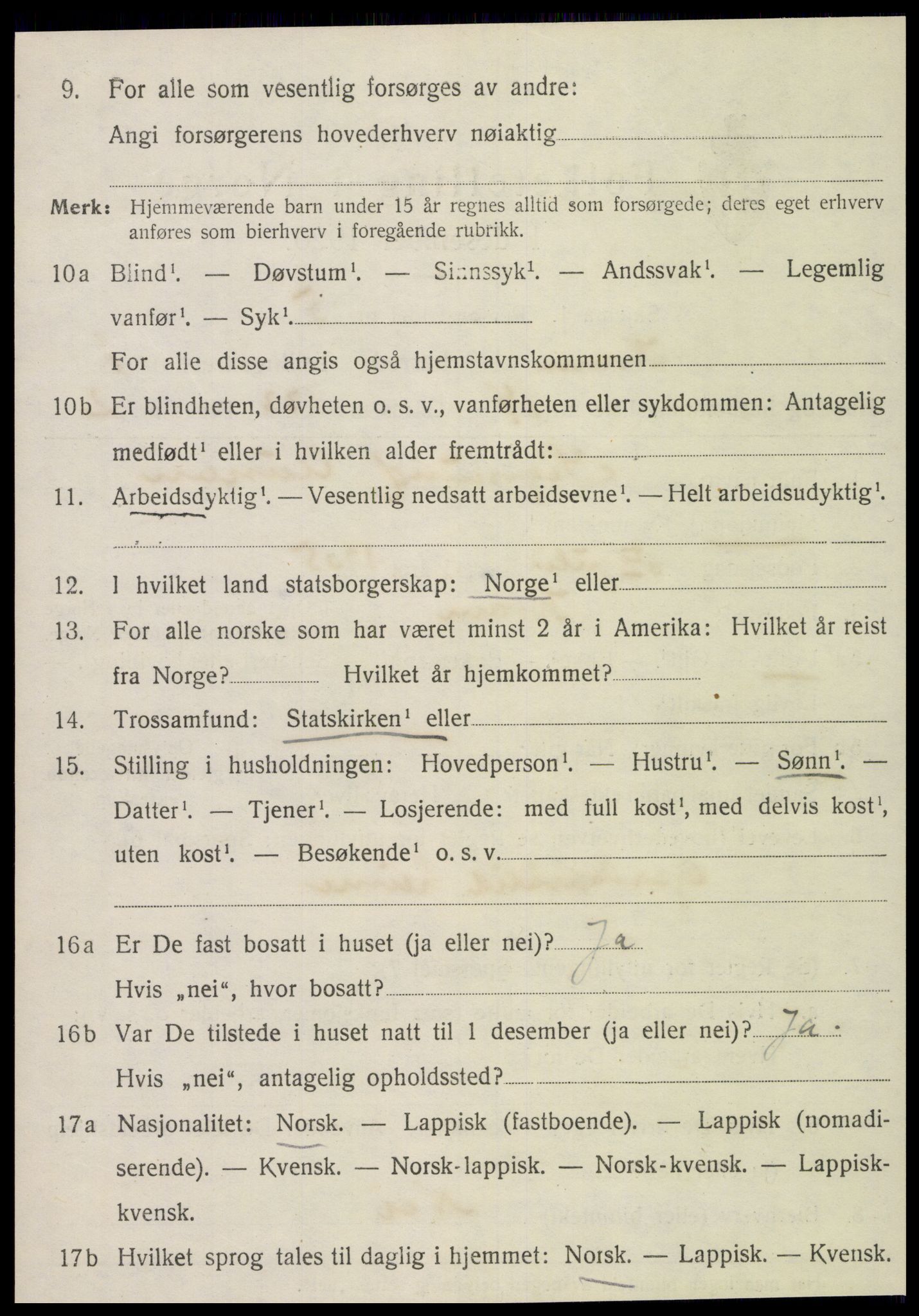 SAT, 1920 census for Kvam, 1920, p. 674