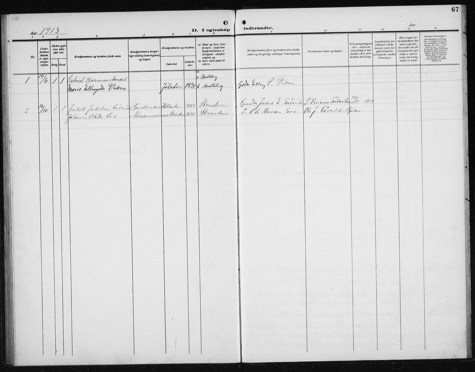 Ministerialprotokoller, klokkerbøker og fødselsregistre - Sør-Trøndelag, SAT/A-1456/608/L0342: Parish register (copy) no. 608C08, 1912-1938, p. 67