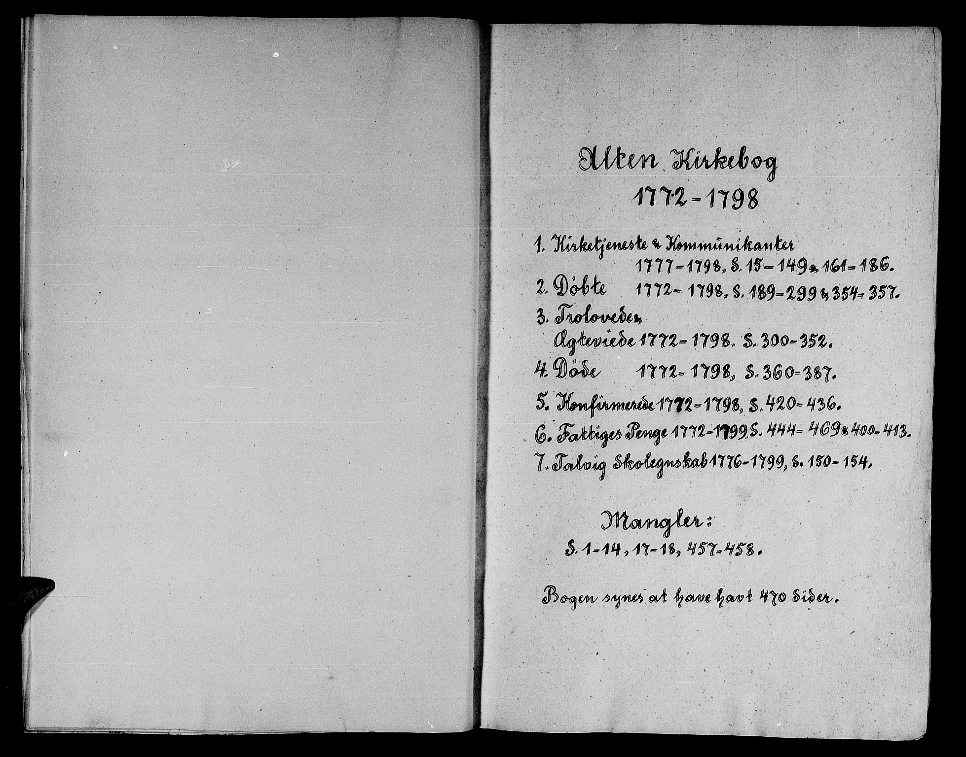 Talvik sokneprestkontor, AV/SATØ-S-1337/H/Ha/L0005kirke: Parish register (official) no. 5, 1772-1798