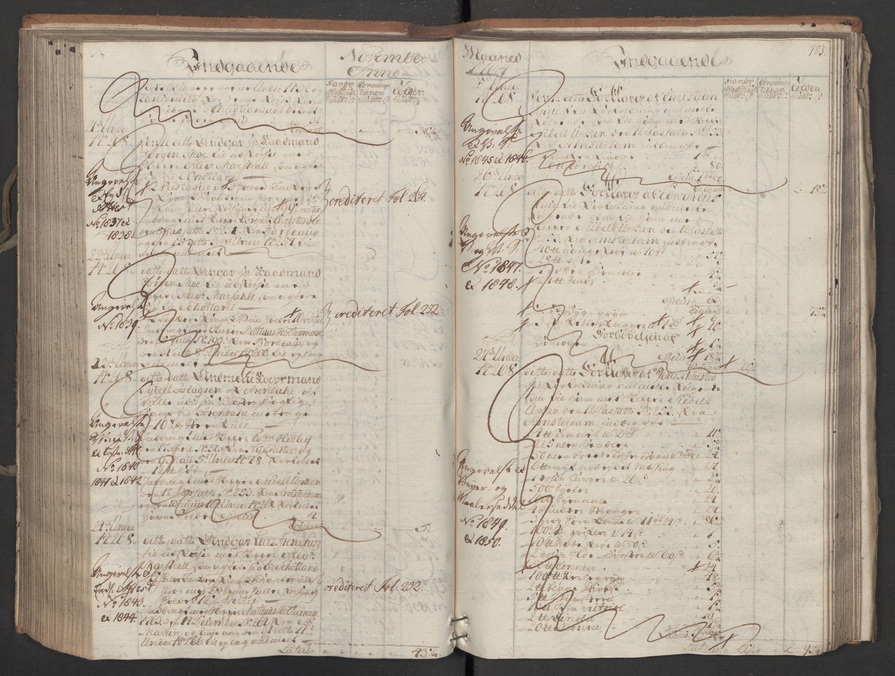 Generaltollkammeret, tollregnskaper, AV/RA-EA-5490/R16/L0054/0001: Tollregnskaper Kristiansand / Inngående hovedtollbok, 1764, p. 182b-183a