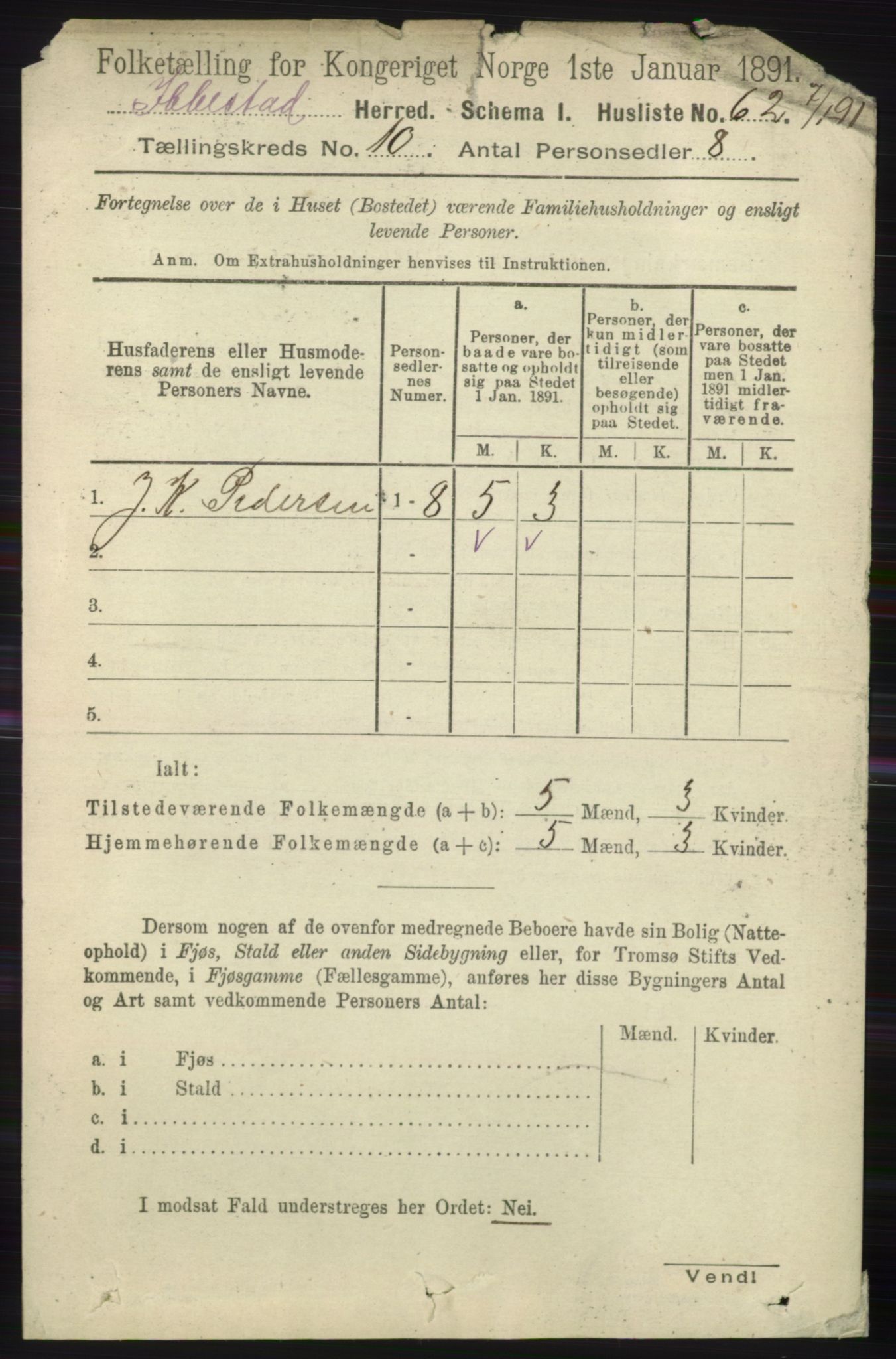 RA, 1891 census for 1917 Ibestad, 1891, p. 6836