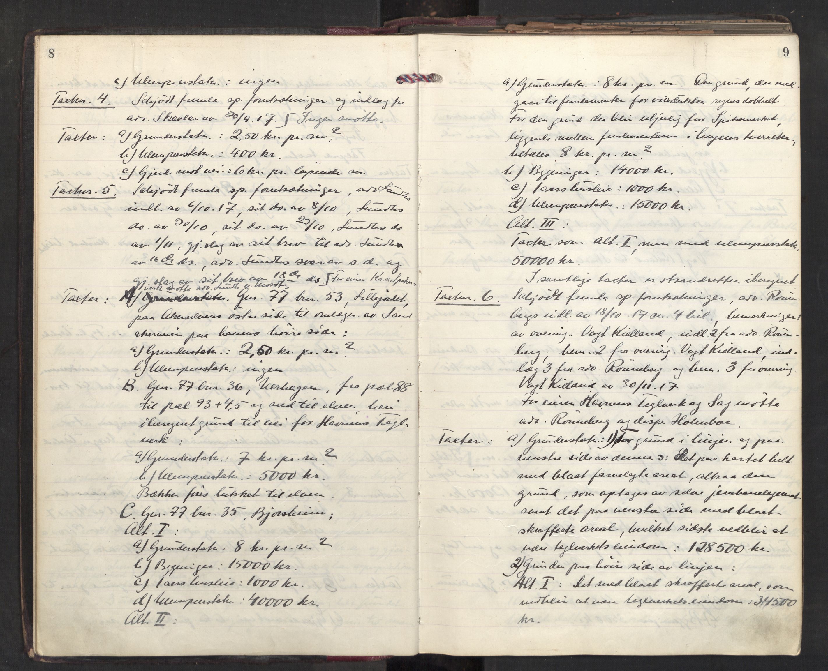 Aker sorenskriveri, AV/SAO-A-10895/F/Fc/Fcb/L0081: Ekstrarettsprotokoll, 1918-1919, p. 8-9