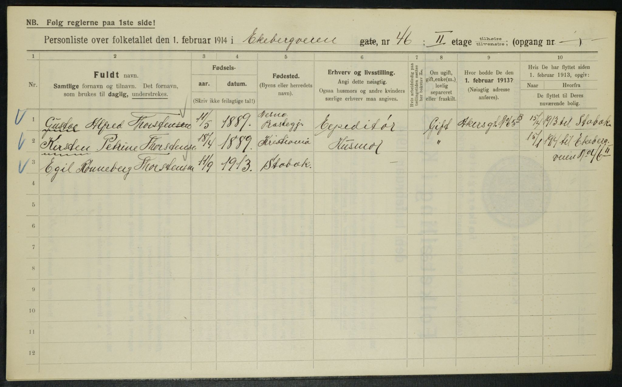 OBA, Municipal Census 1914 for Kristiania, 1914, p. 20581