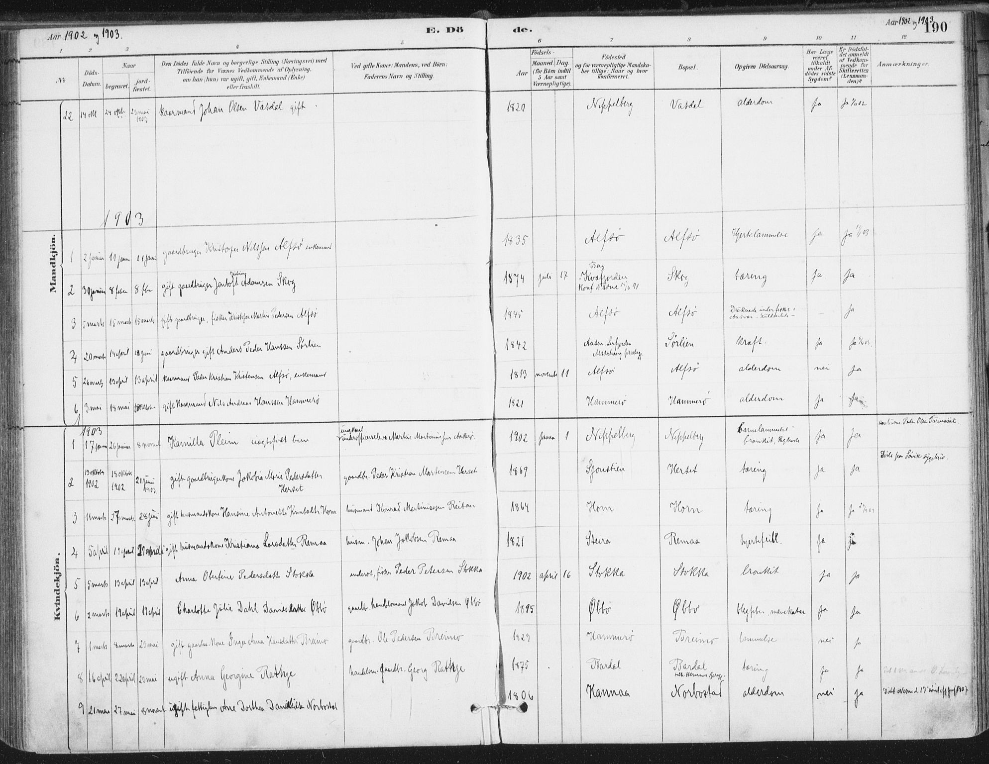 Ministerialprotokoller, klokkerbøker og fødselsregistre - Nordland, AV/SAT-A-1459/838/L0553: Parish register (official) no. 838A11, 1880-1910, p. 190