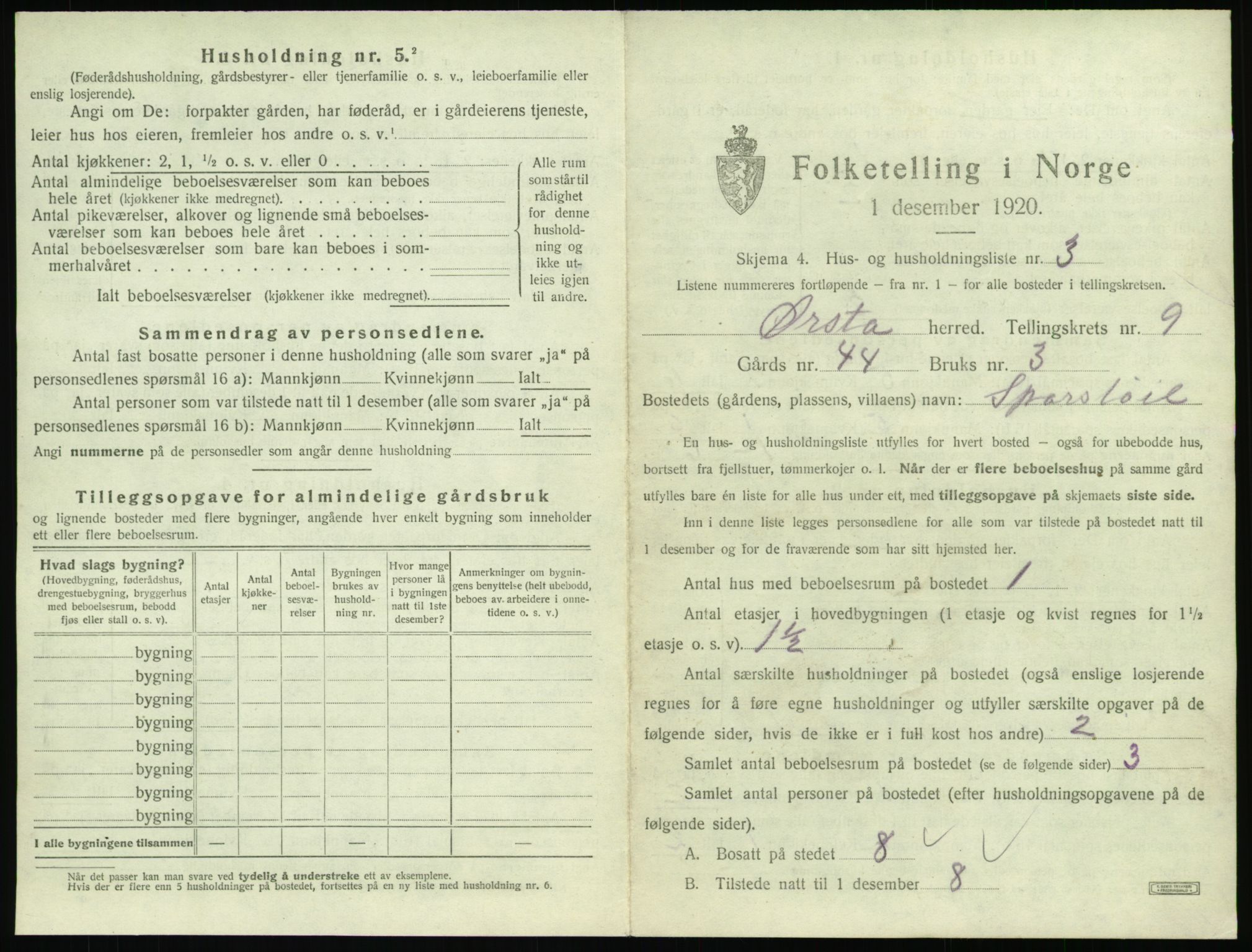 SAT, 1920 census for Ørsta, 1920, p. 840