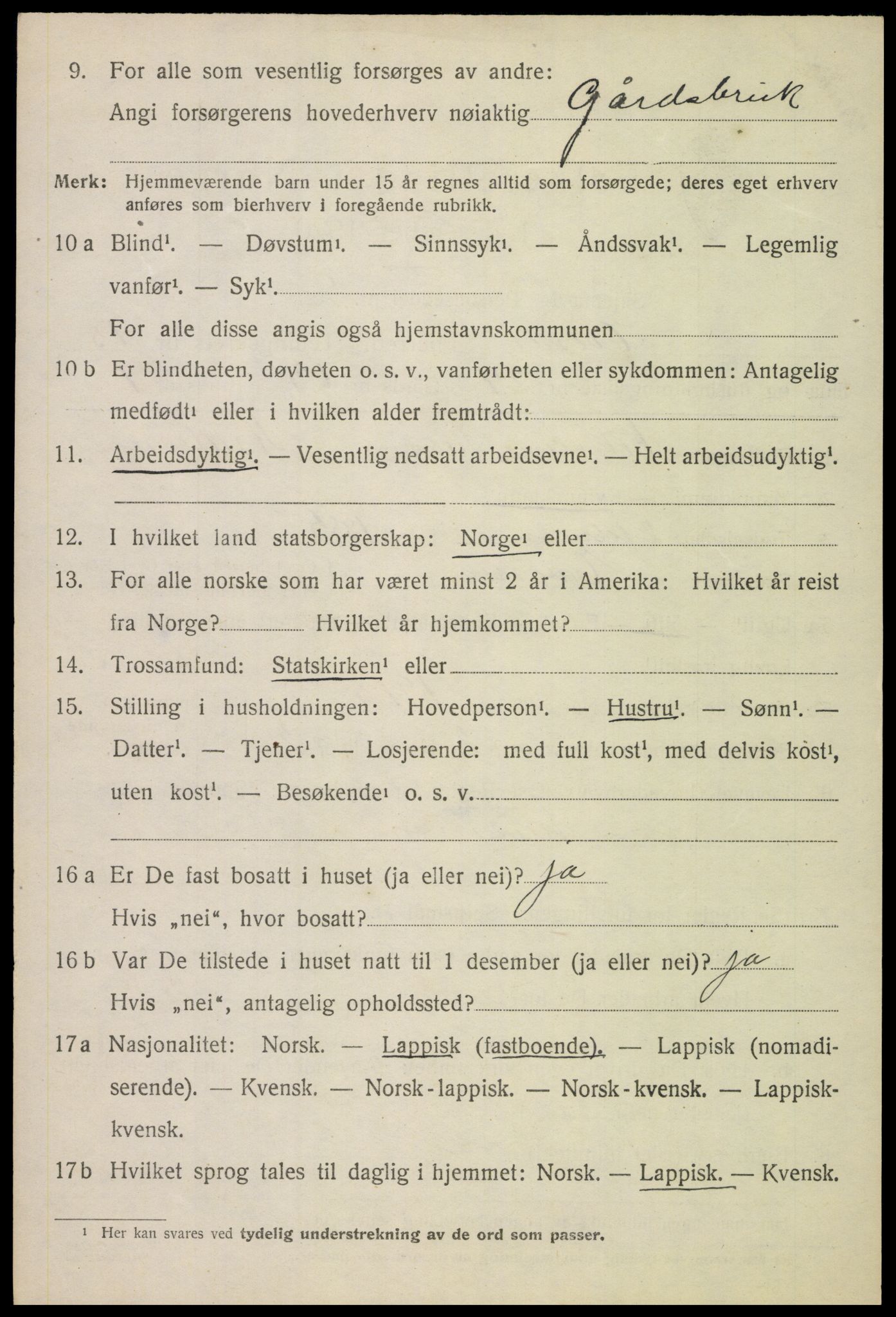 SAT, 1920 census for Evenes, 1920, p. 12193