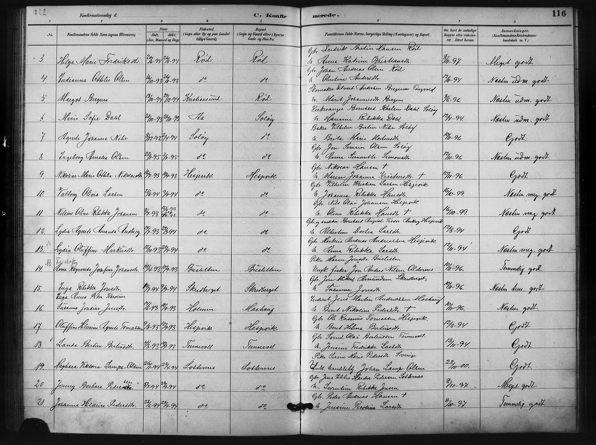 Salangen sokneprestembete, SATØ/S-1324/H/Ha/L0001klokker: Parish register (copy) no. 1, 1893-1910, p. 116