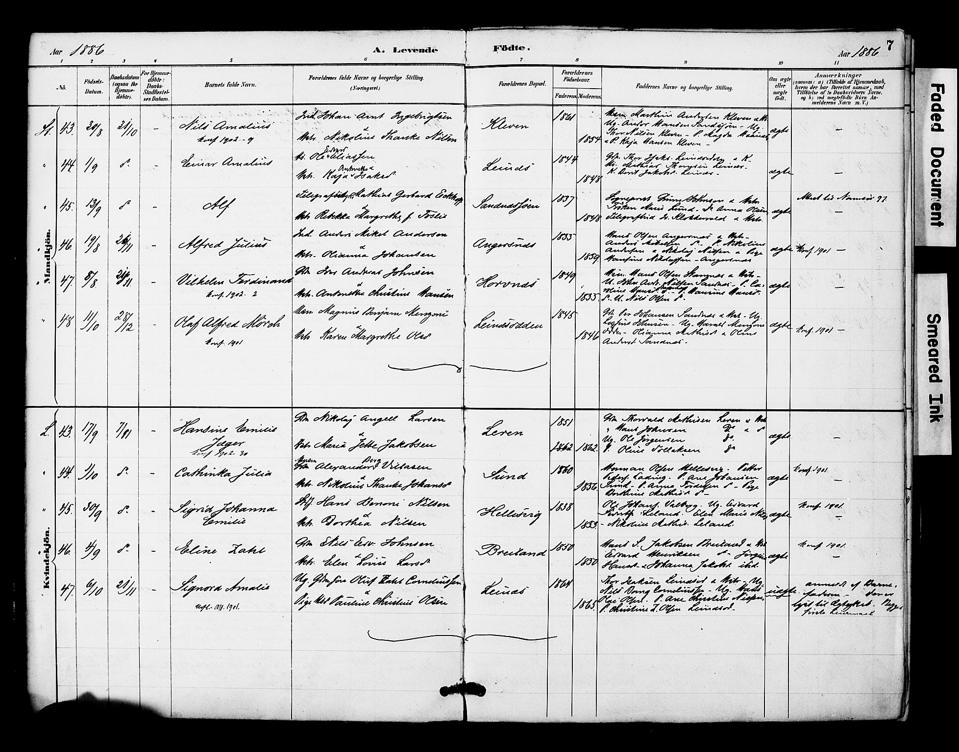 Ministerialprotokoller, klokkerbøker og fødselsregistre - Nordland, AV/SAT-A-1459/831/L0471: Parish register (official) no. 831A02, 1886-1901, p. 7