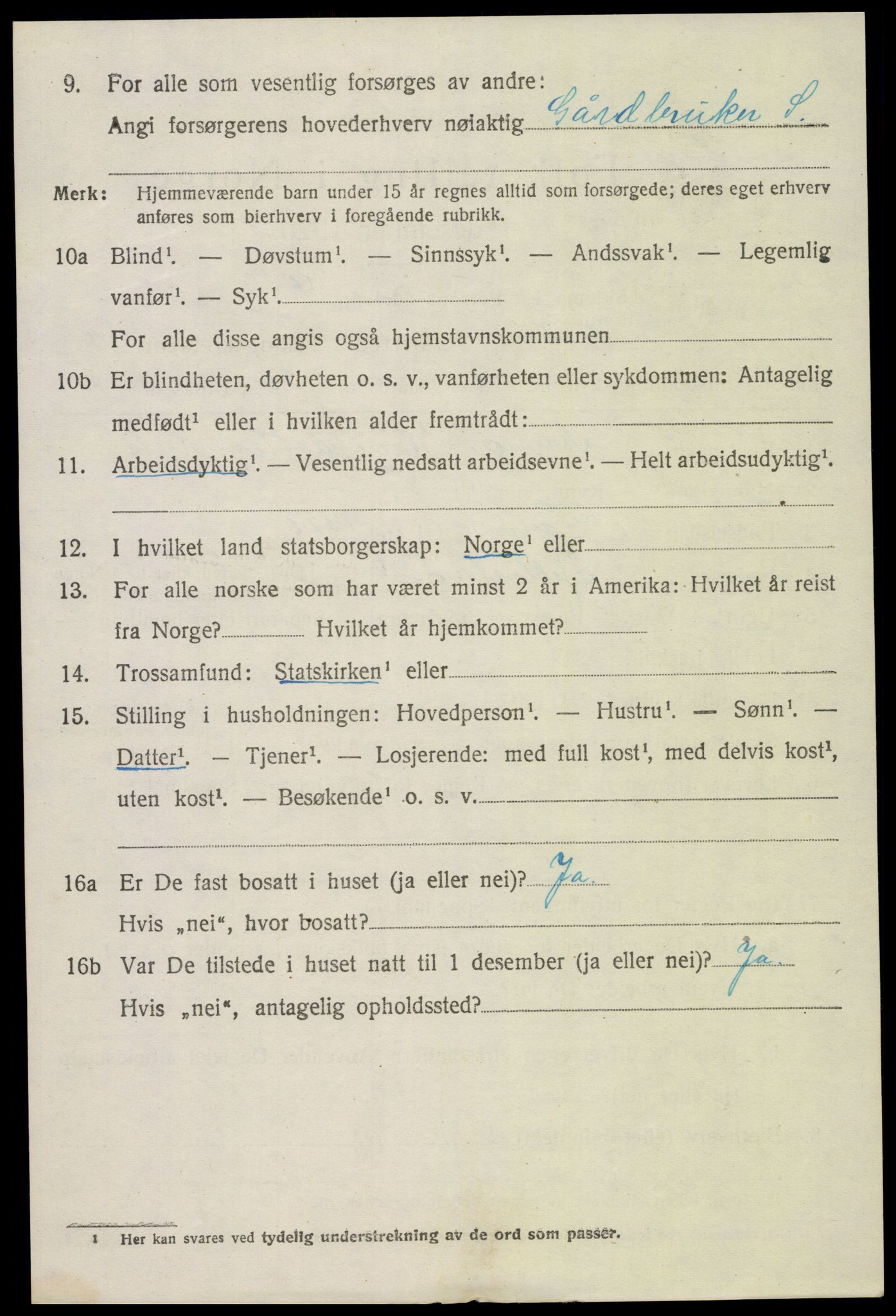SAK, 1920 census for Hornnes, 1920, p. 3014
