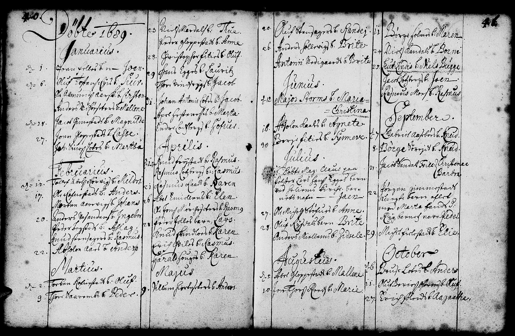 Gloppen sokneprestembete, AV/SAB-A-80101/H/Haa/Haaa/L0001: Parish register (official) no. A 1, 1686-1711, p. 40-41