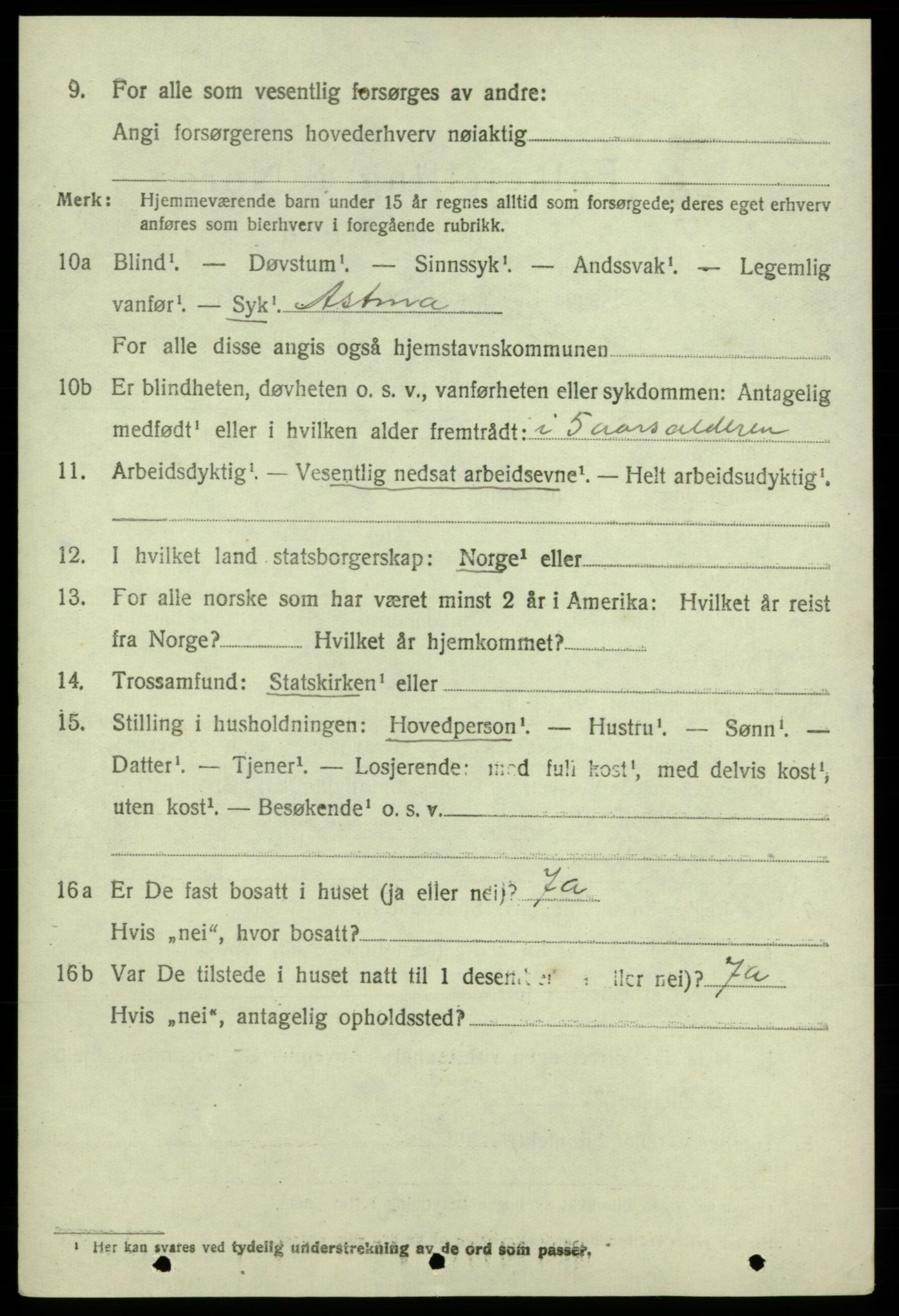 SAB, 1920 census for Kvinnherad, 1920, p. 6907