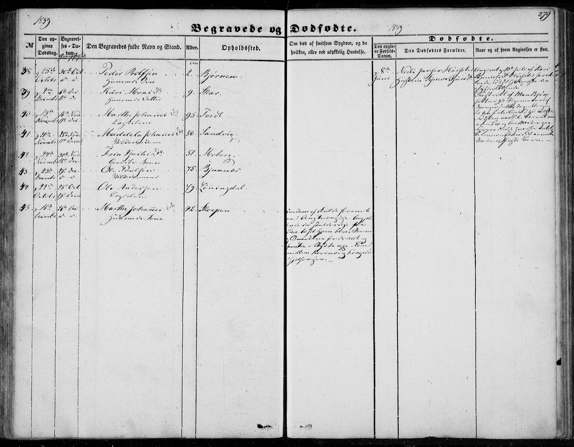 Os sokneprestembete, AV/SAB-A-99929: Parish register (official) no. A 16, 1851-1859, p. 279