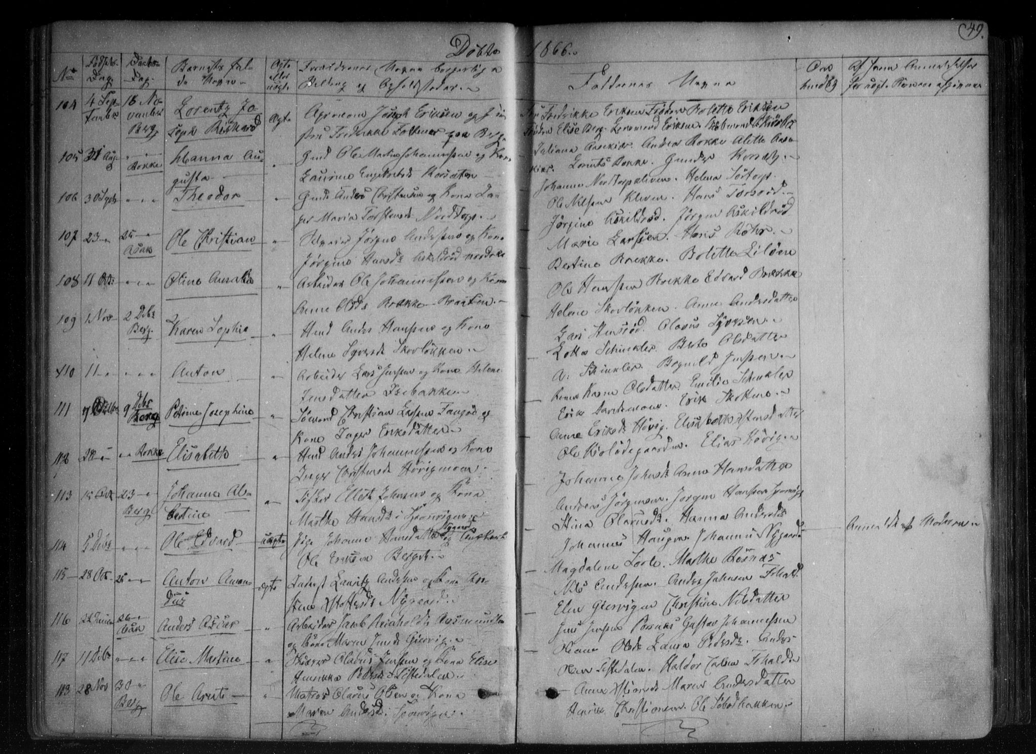 Berg prestekontor Kirkebøker, AV/SAO-A-10902/F/Fa/L0005: Parish register (official) no. I 5, 1861-1877, p. 49