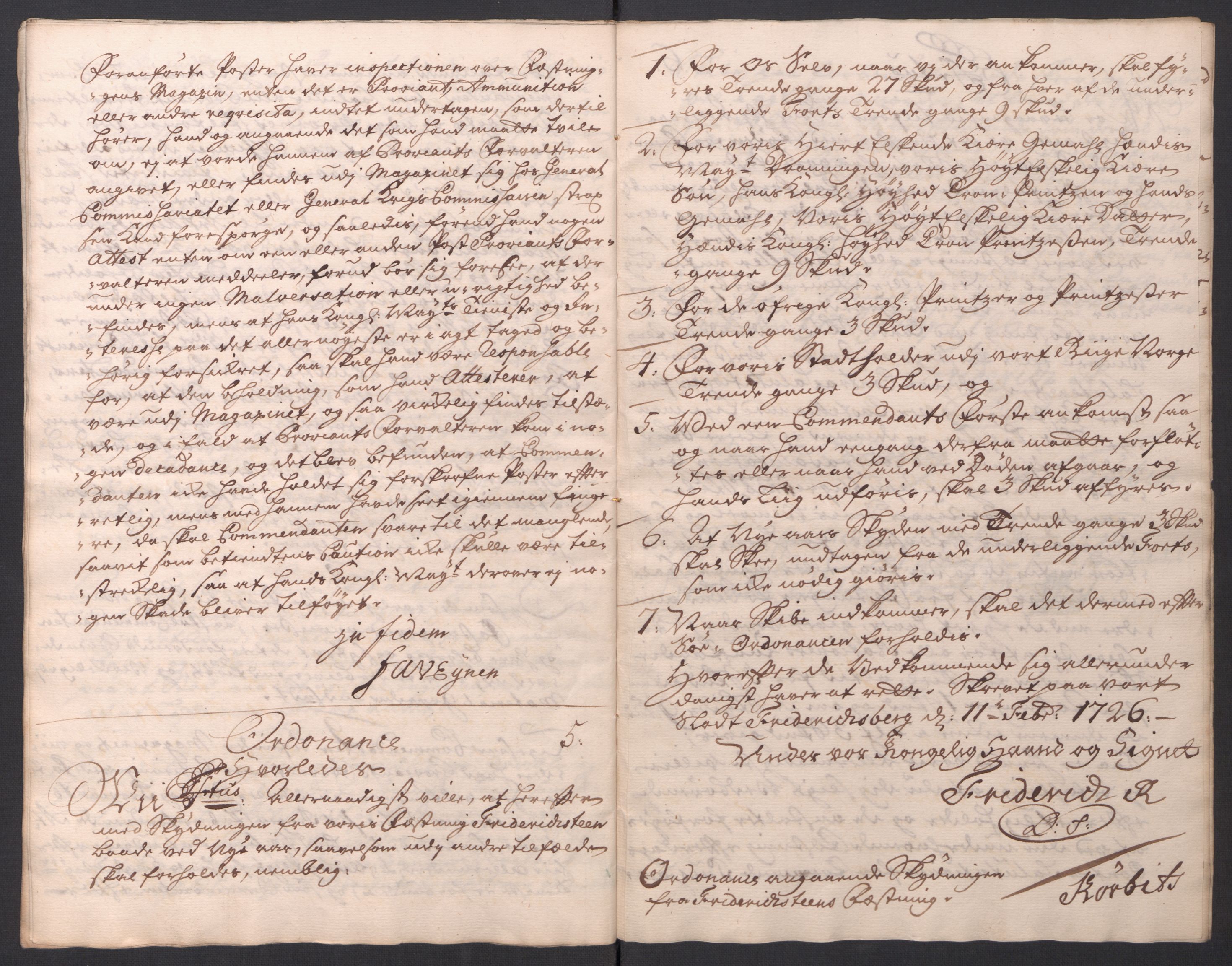 Kommanderende general (KG I) med Det norske krigsdirektorium, AV/RA-EA-5419/D/L0154: Fredriksten festning: Brev, inventarfortegnelser og regnskapsekstrakter, 1730-1739, p. 573