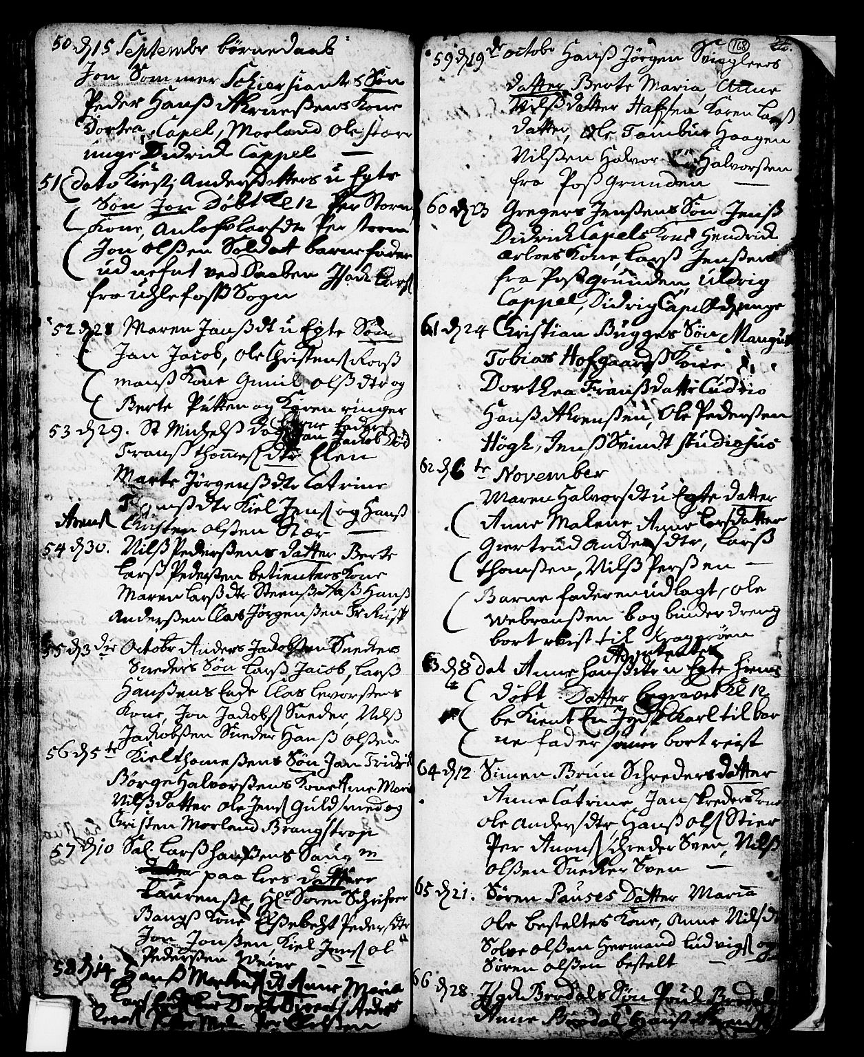 Skien kirkebøker, SAKO/A-302/F/Fa/L0002: Parish register (official) no. 2, 1716-1757, p. 168