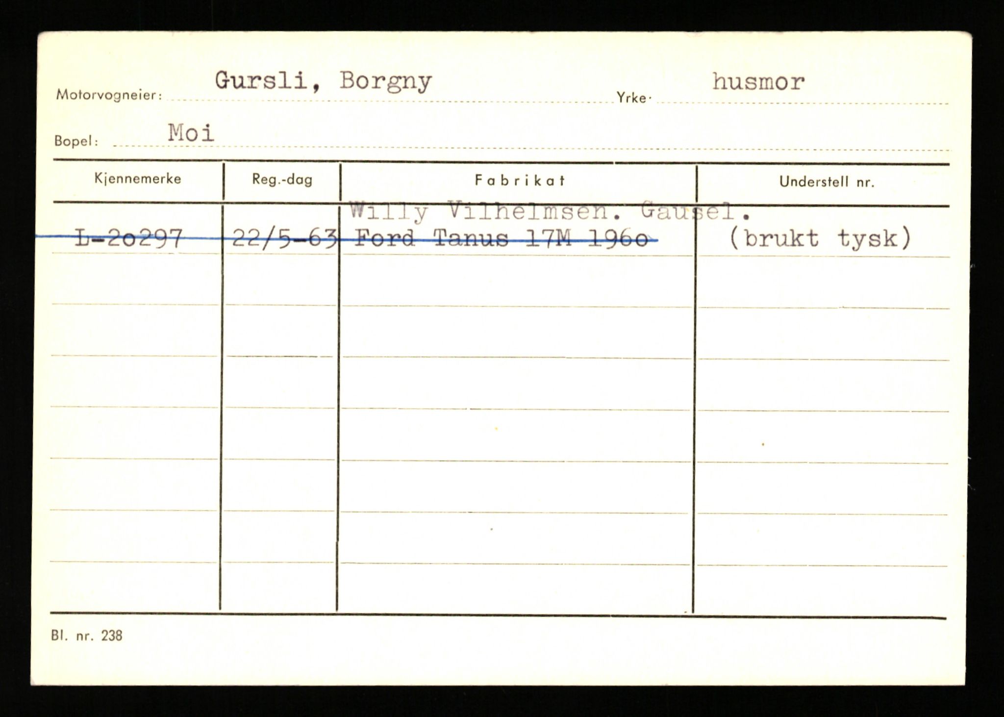 Stavanger trafikkstasjon, AV/SAST-A-101942/0/H/L0012: Gursli - Hansen, 1930-1971, p. 3