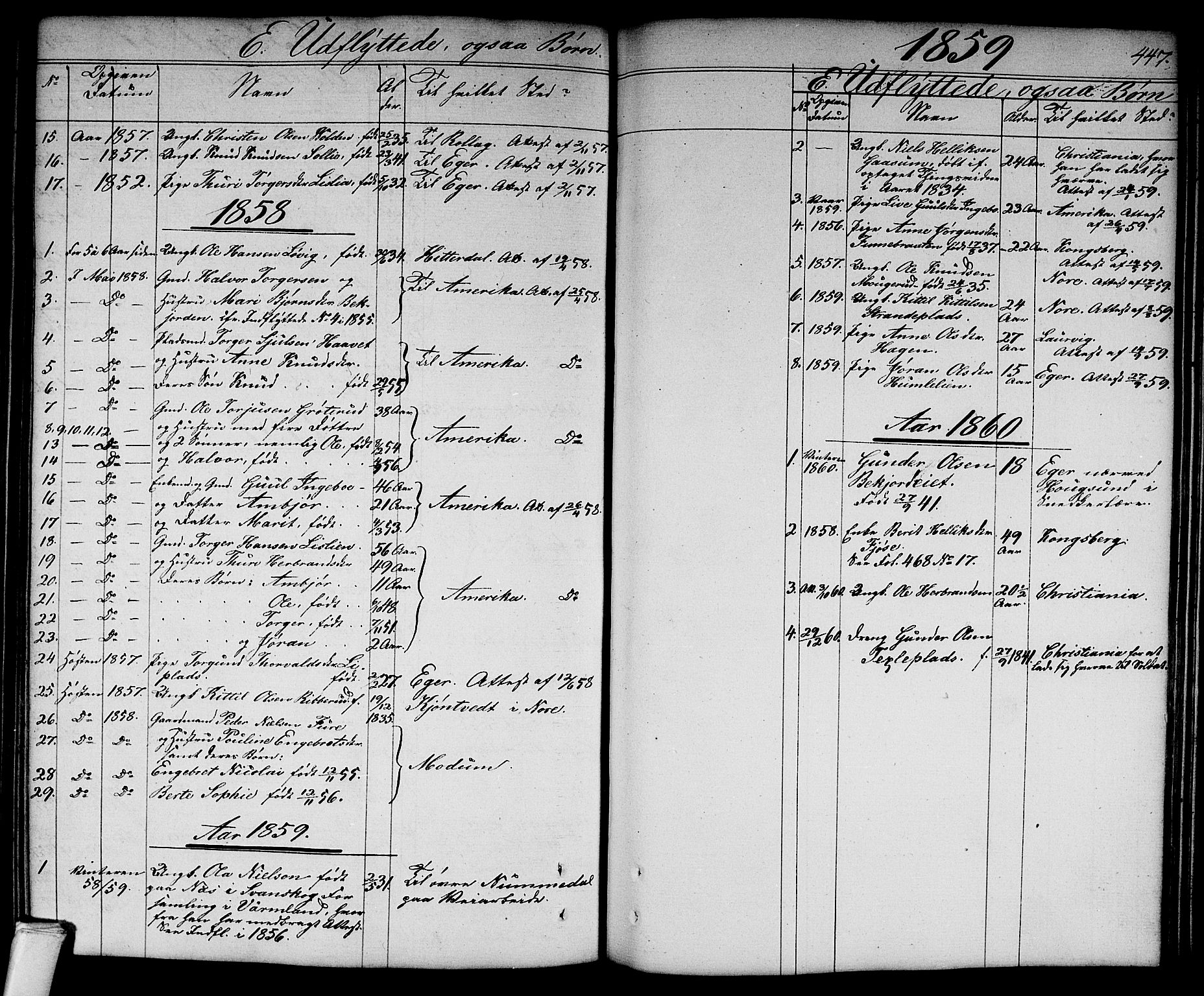 Flesberg kirkebøker, AV/SAKO-A-18/G/Ga/L0002: Parish register (copy) no. I 2, 1834-1860, p. 447