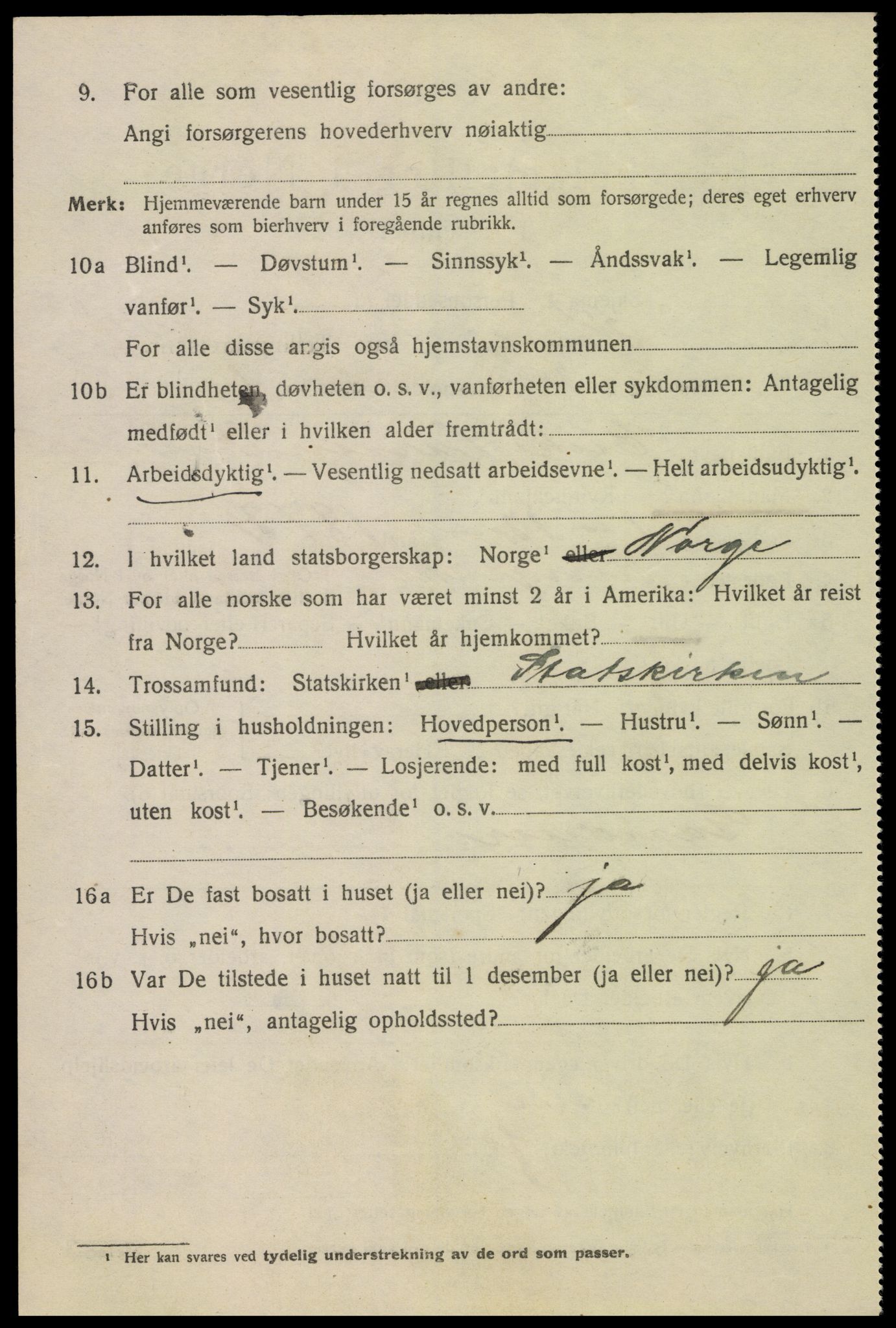 SAH, 1920 census for Hamar, 1920, p. 16822