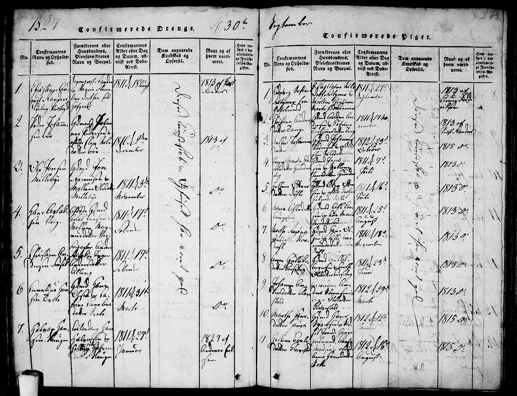 Skjeberg prestekontor Kirkebøker, SAO/A-10923/F/Fa/L0004: Parish register (official) no. I 4, 1815-1830, p. 274