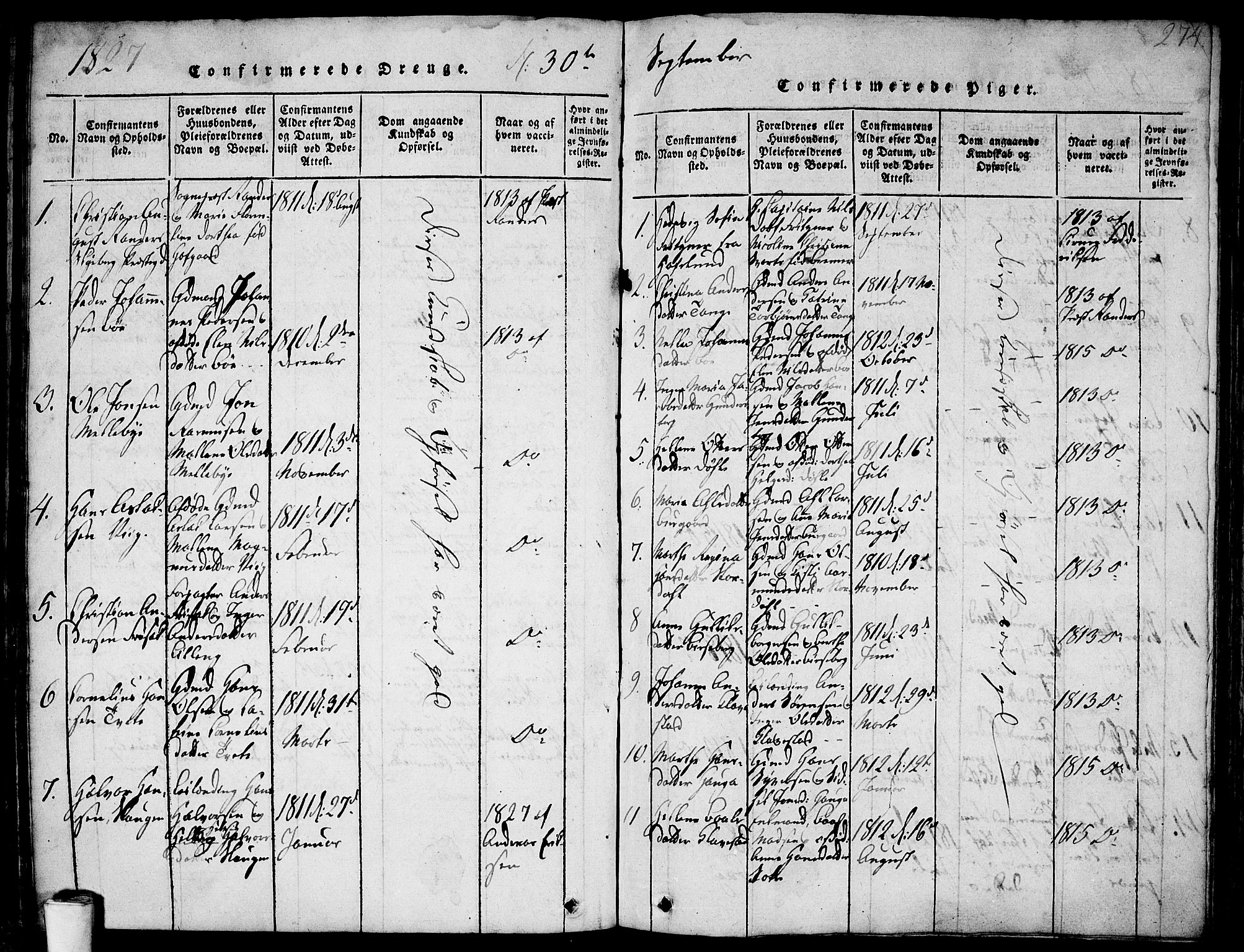 Skjeberg prestekontor Kirkebøker, AV/SAO-A-10923/F/Fa/L0004: Parish register (official) no. I 4, 1815-1830, p. 274