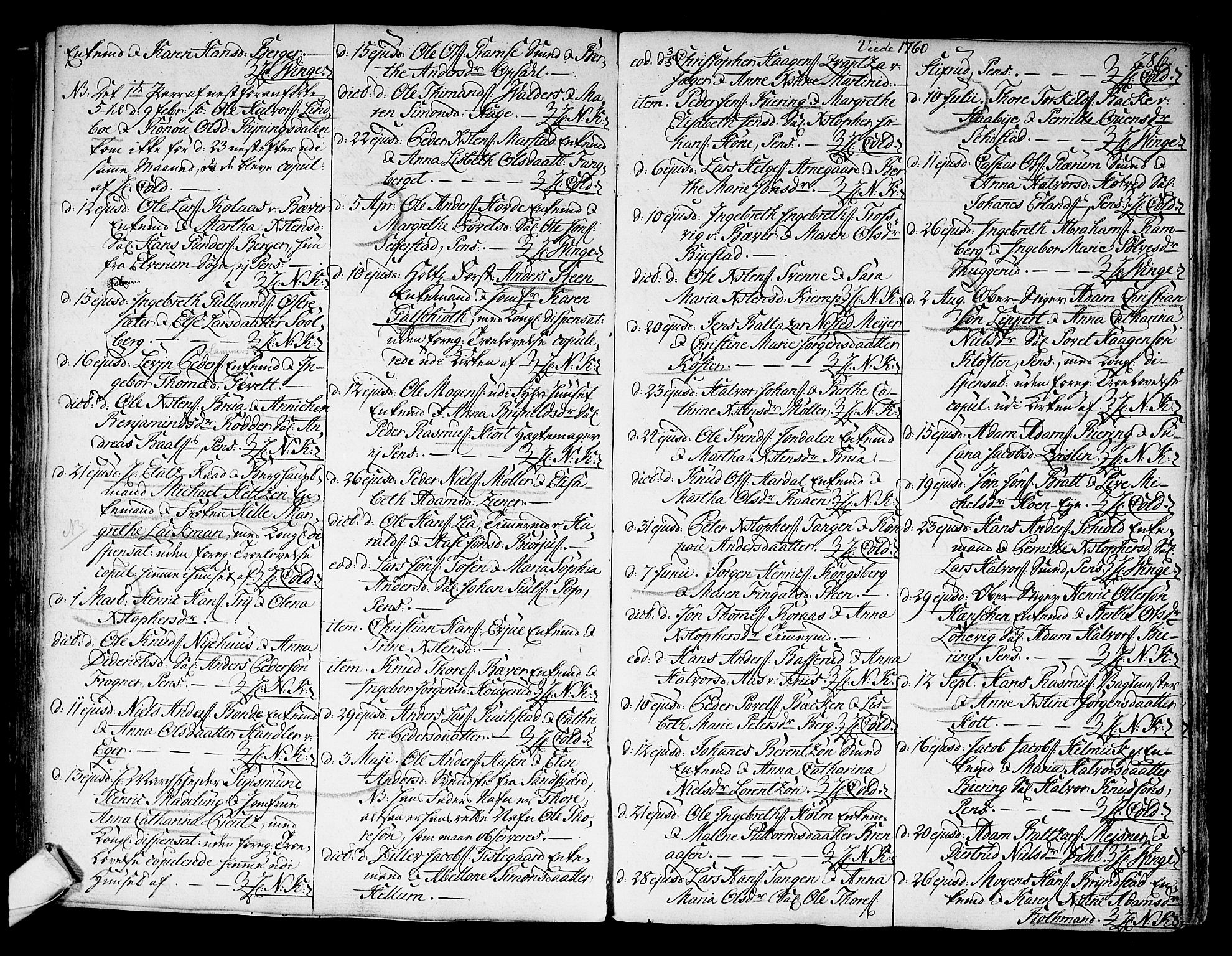 Kongsberg kirkebøker, SAKO/A-22/F/Fa/L0004: Parish register (official) no. I 4, 1756-1768, p. 286