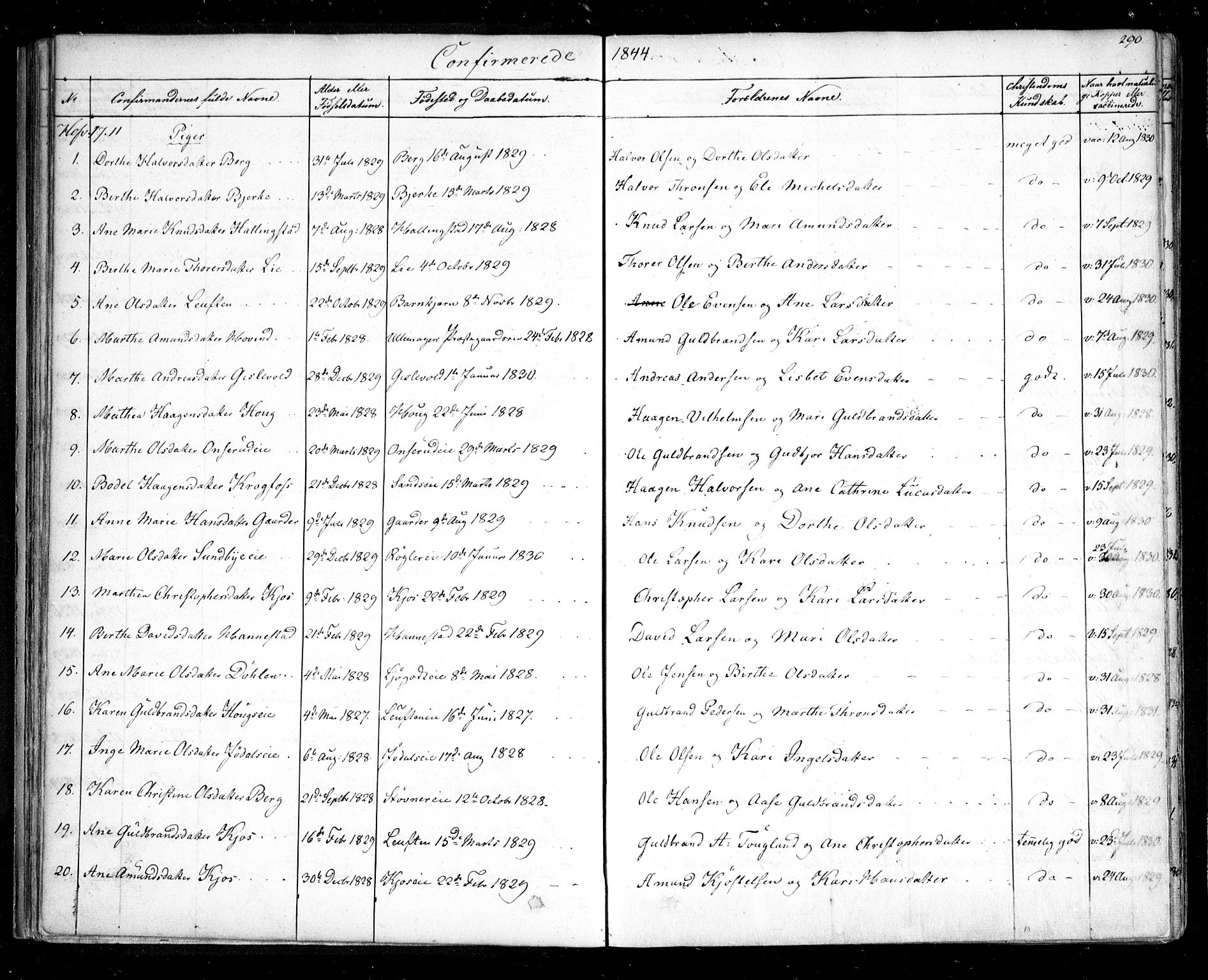 Ullensaker prestekontor Kirkebøker, SAO/A-10236a/F/Fa/L0014.b: Parish register (official) no. I 14B, 1836-1850, p. 290