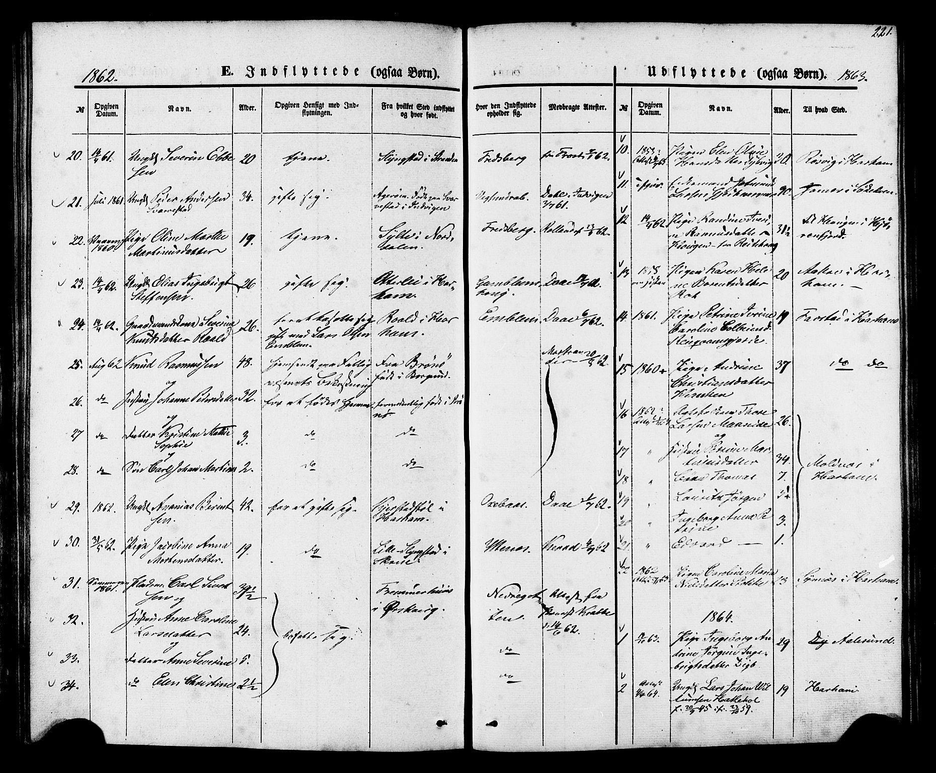 Ministerialprotokoller, klokkerbøker og fødselsregistre - Møre og Romsdal, AV/SAT-A-1454/528/L0398: Parish register (official) no. 528A09, 1858-1864, p. 221