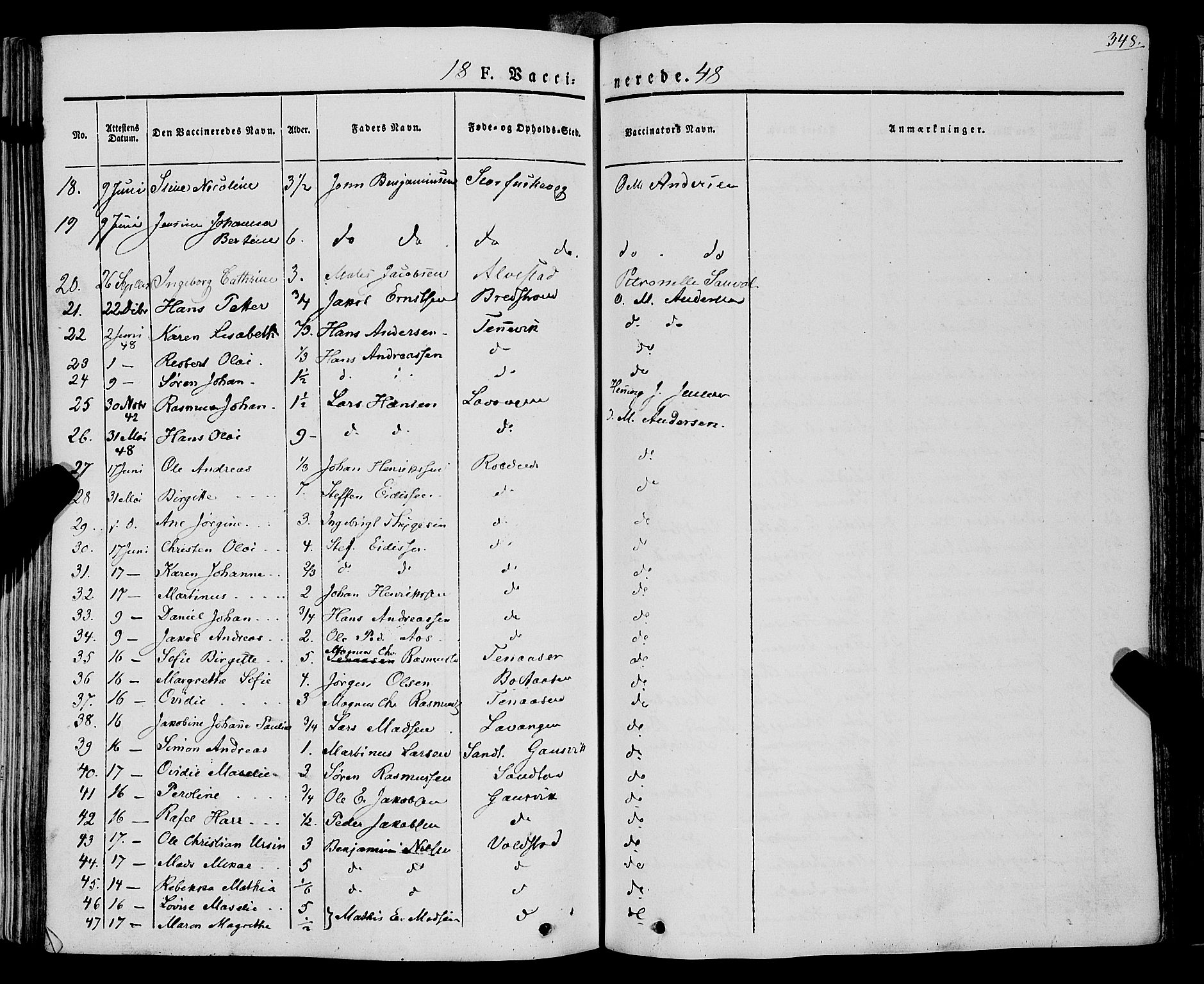Trondenes sokneprestkontor, SATØ/S-1319/H/Ha/L0009kirke: Parish register (official) no. 9, 1841-1852, p. 348