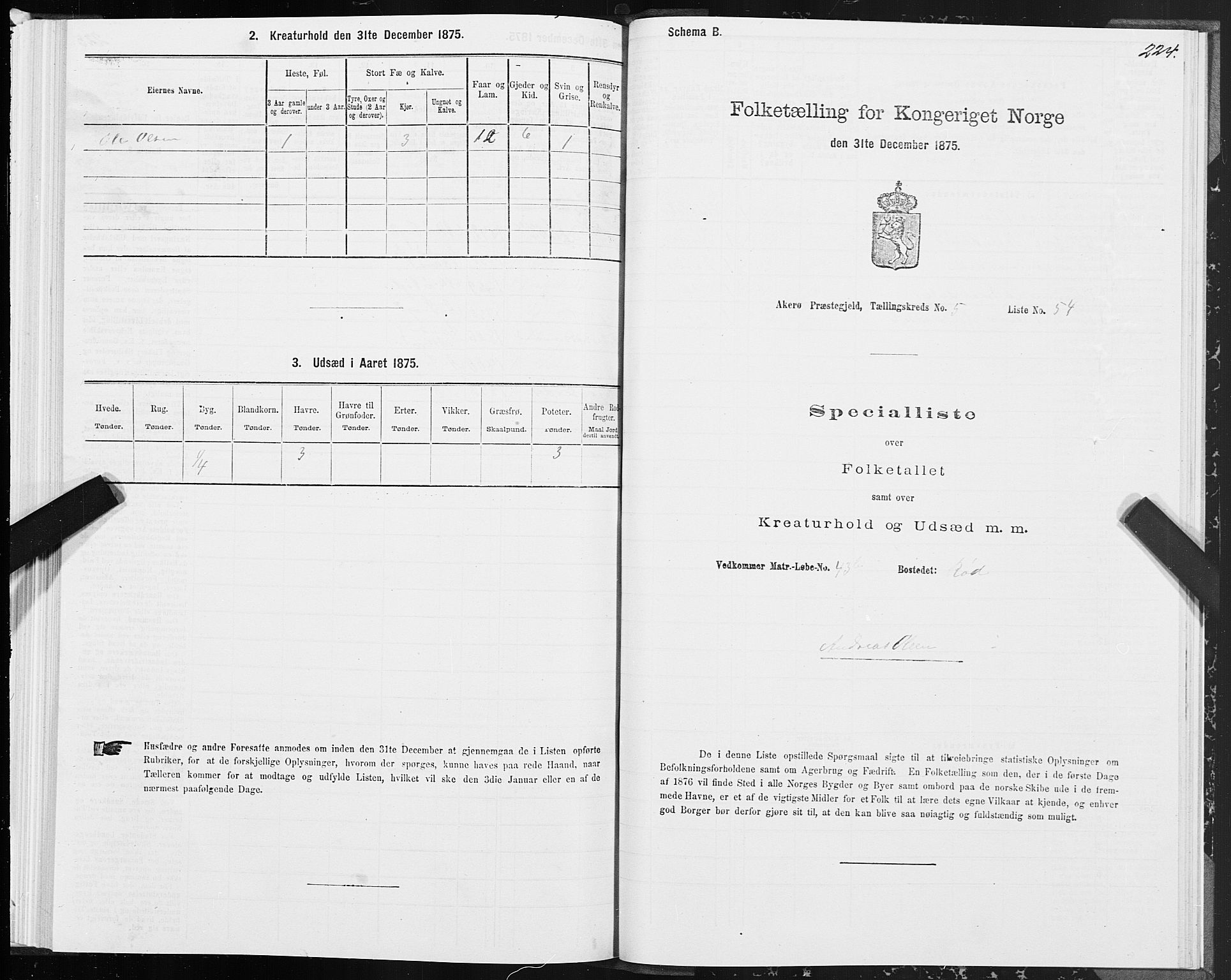 SAT, 1875 census for 1545P Aukra, 1875, p. 2224