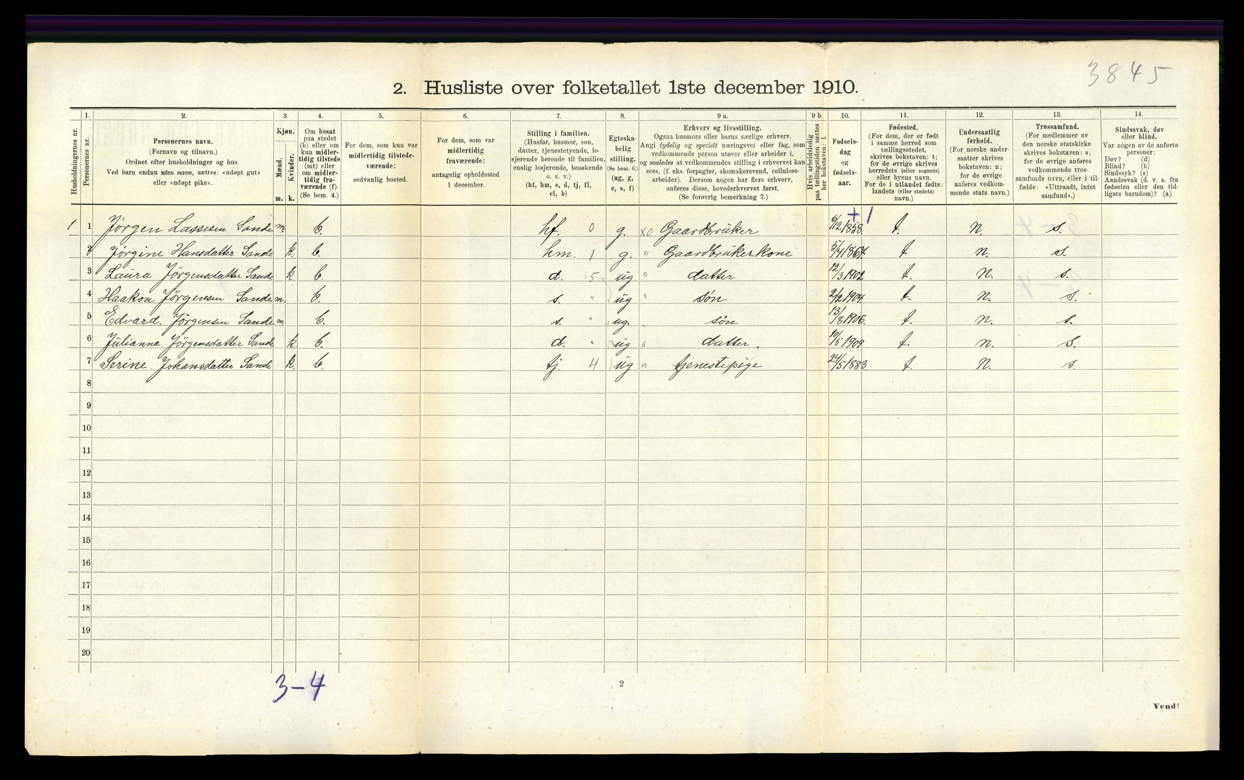 RA, 1910 census for Gulen, 1910, p. 817