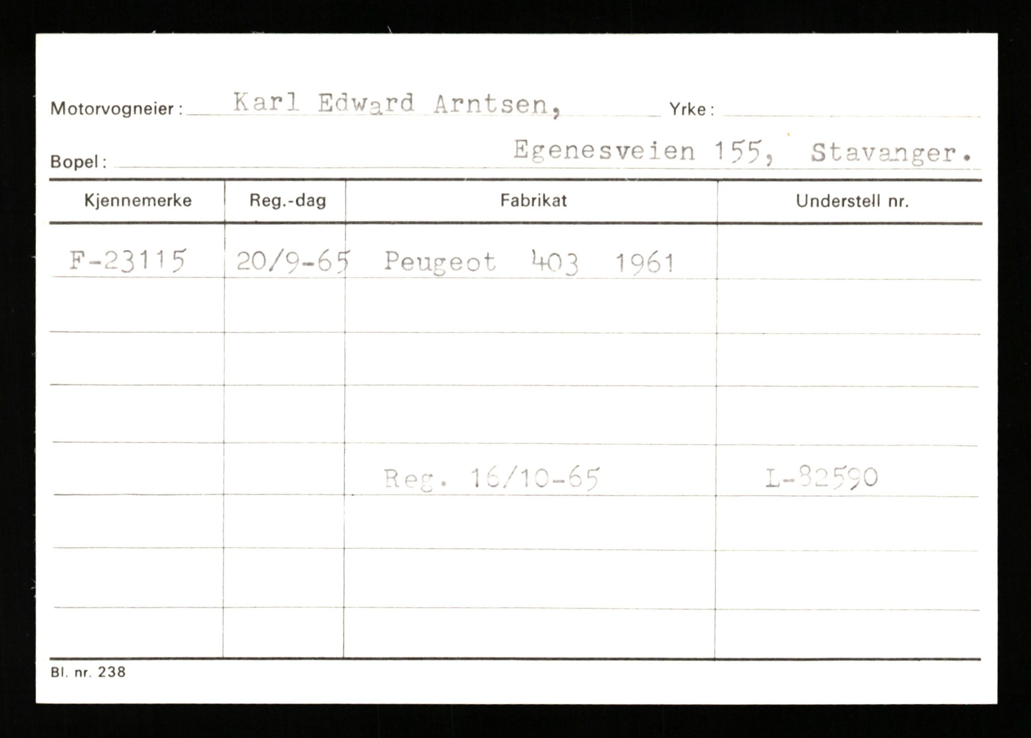 Stavanger trafikkstasjon, SAST/A-101942/0/G/L0005: Registreringsnummer: 23000 - 34245, 1930-1971, p. 27