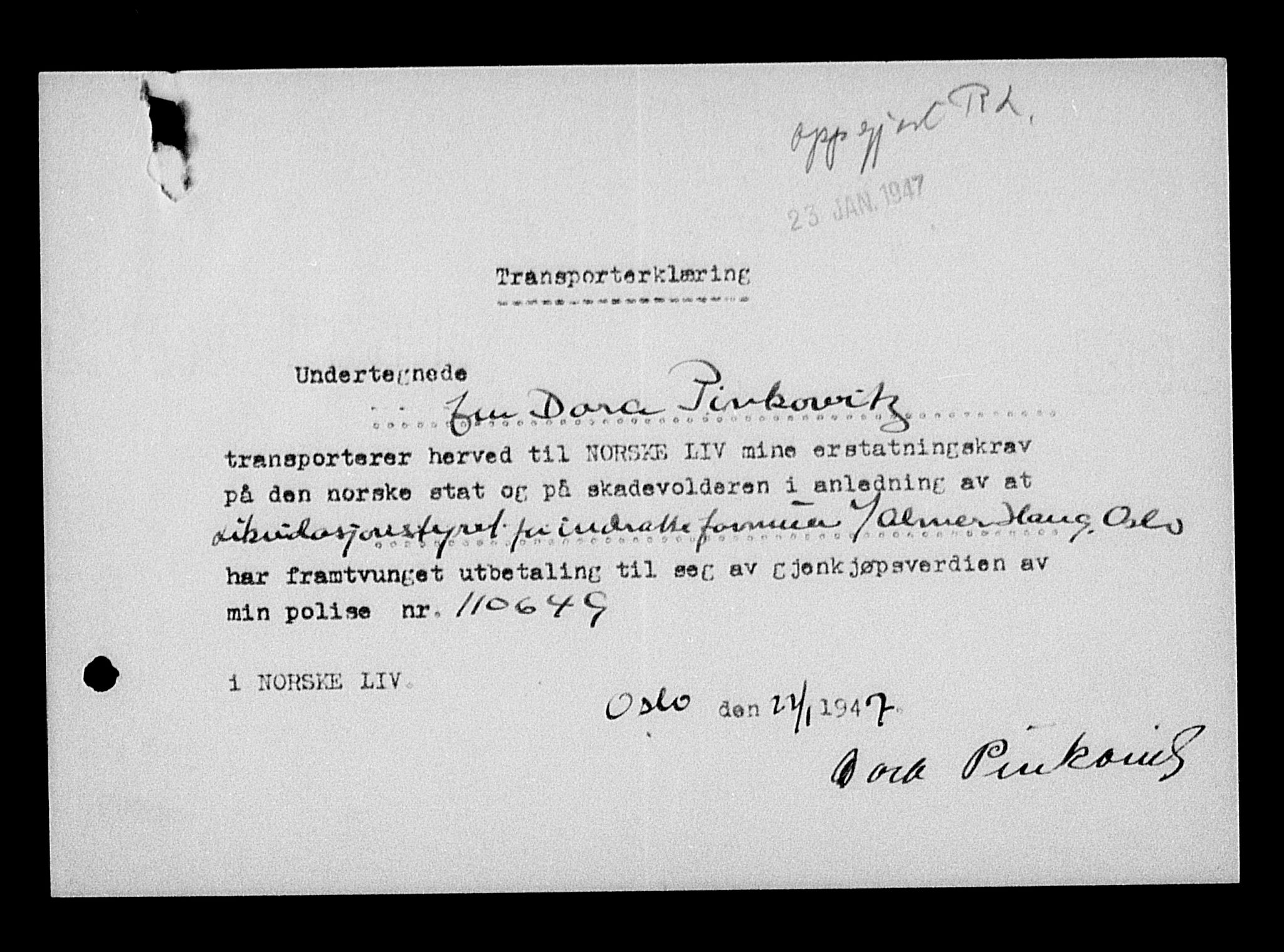 Justisdepartementet, Tilbakeføringskontoret for inndratte formuer, AV/RA-S-1564/H/Hc/Hcc/L0969: --, 1945-1947, p. 85