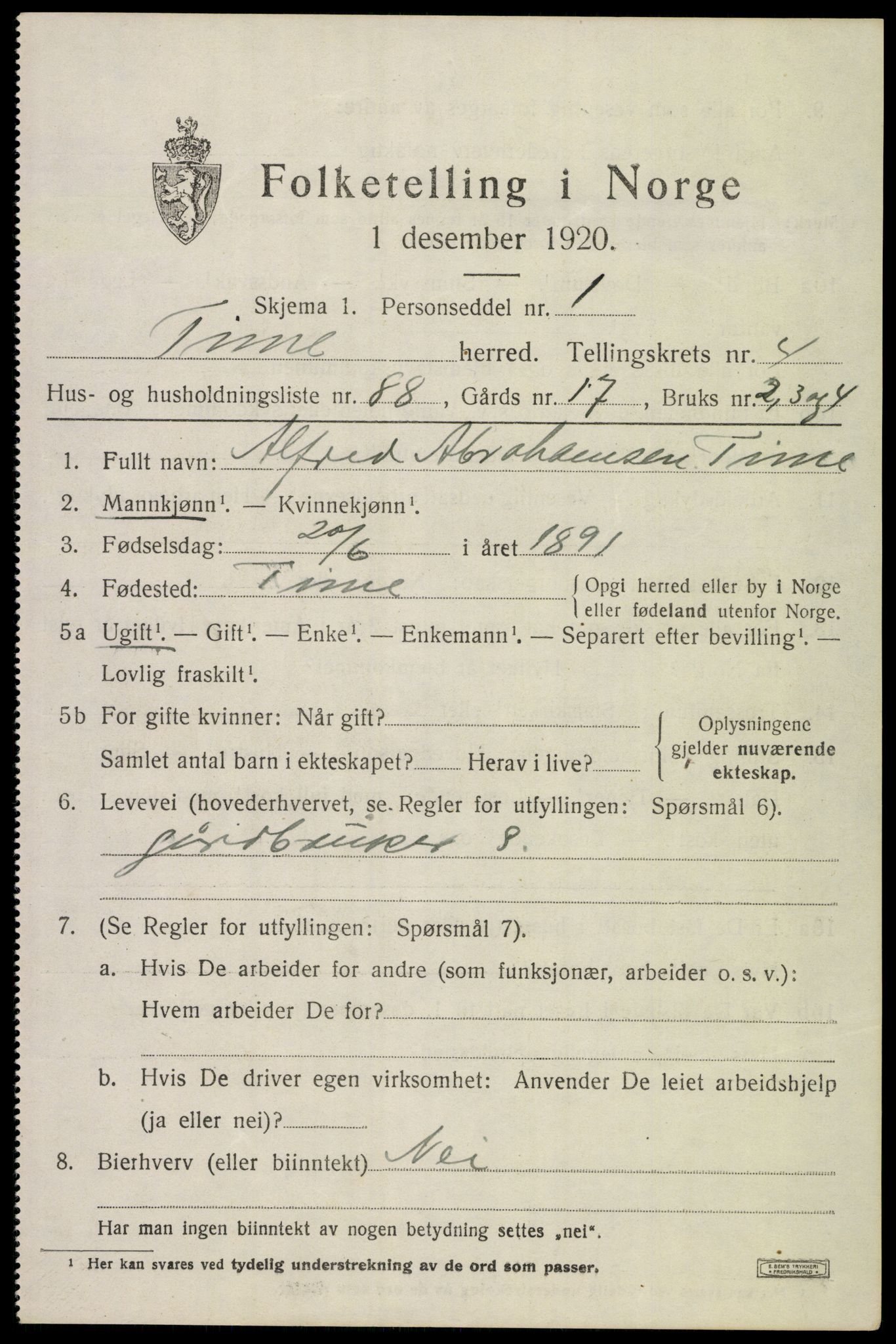 SAST, 1920 census for Time, 1920, p. 6065