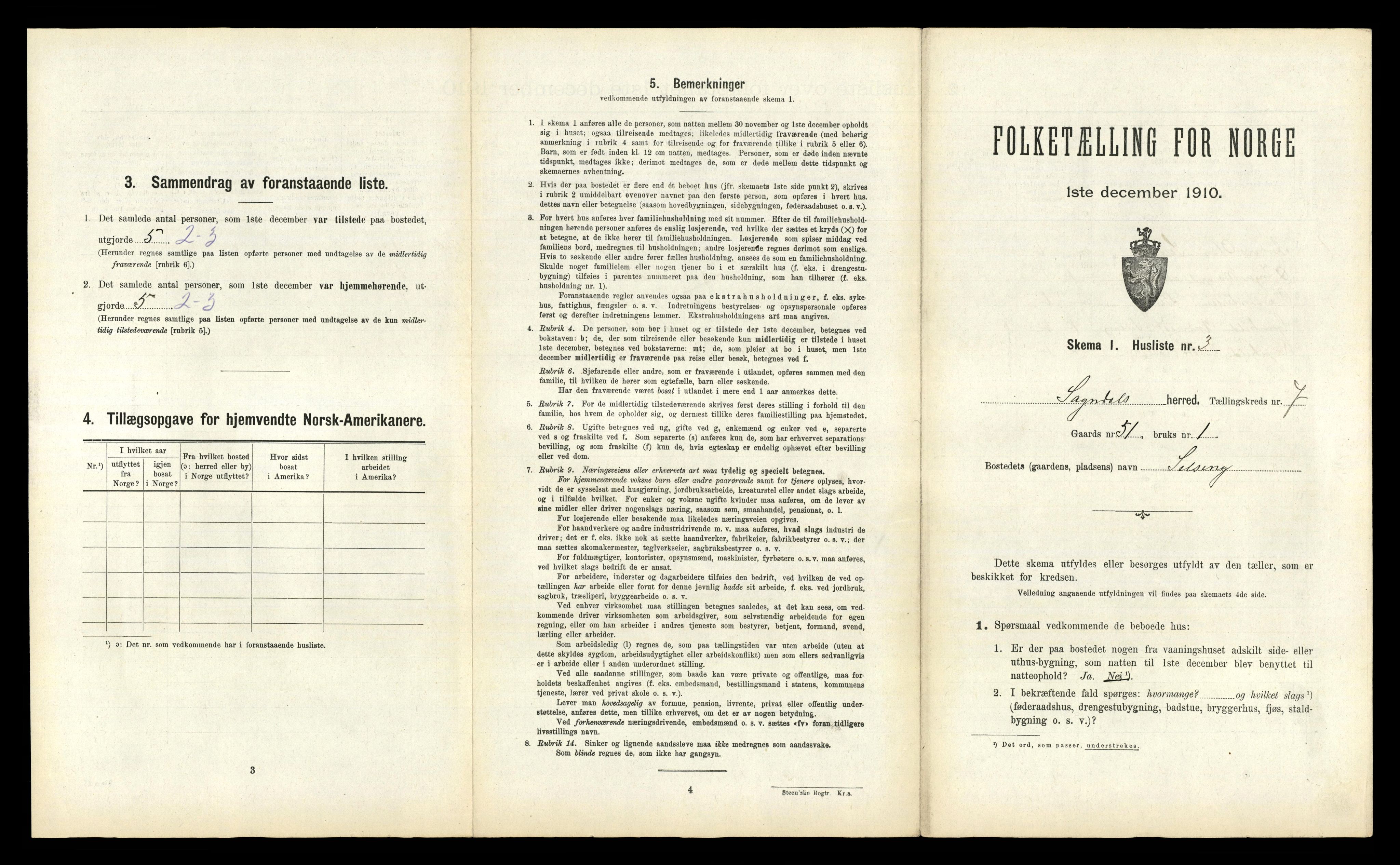 RA, 1910 census for Sogndal, 1910, p. 712