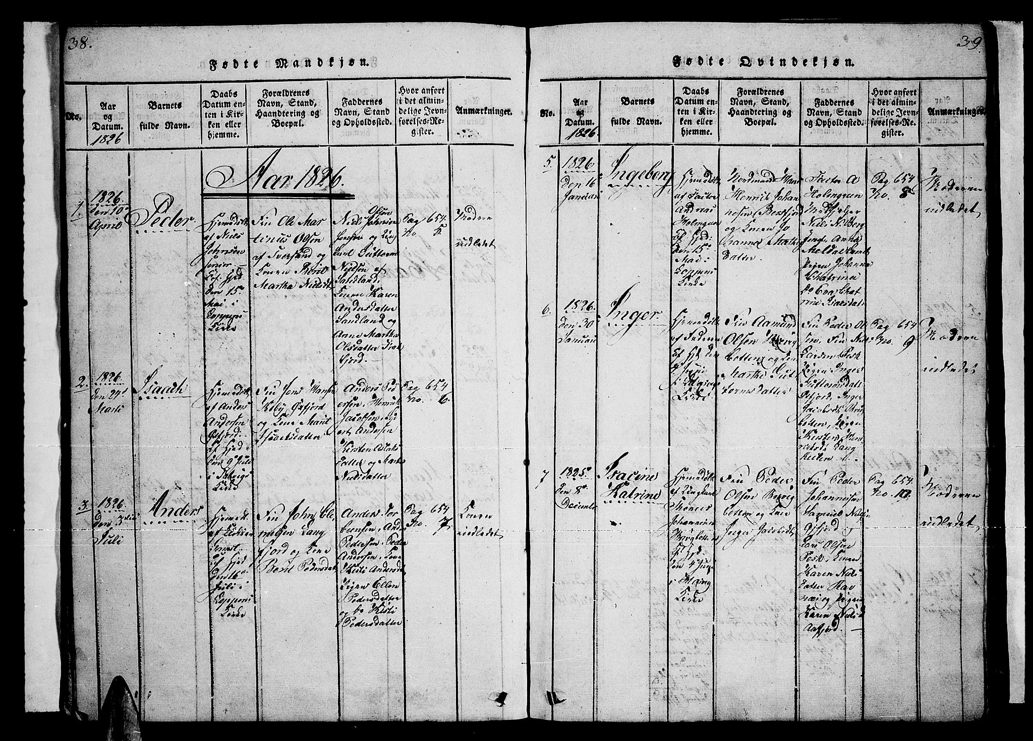 Loppa sokneprestkontor, SATØ/S-1339/H/Ha/L0003kirke: Parish register (official) no. 3, 1820-1848, p. 38-39