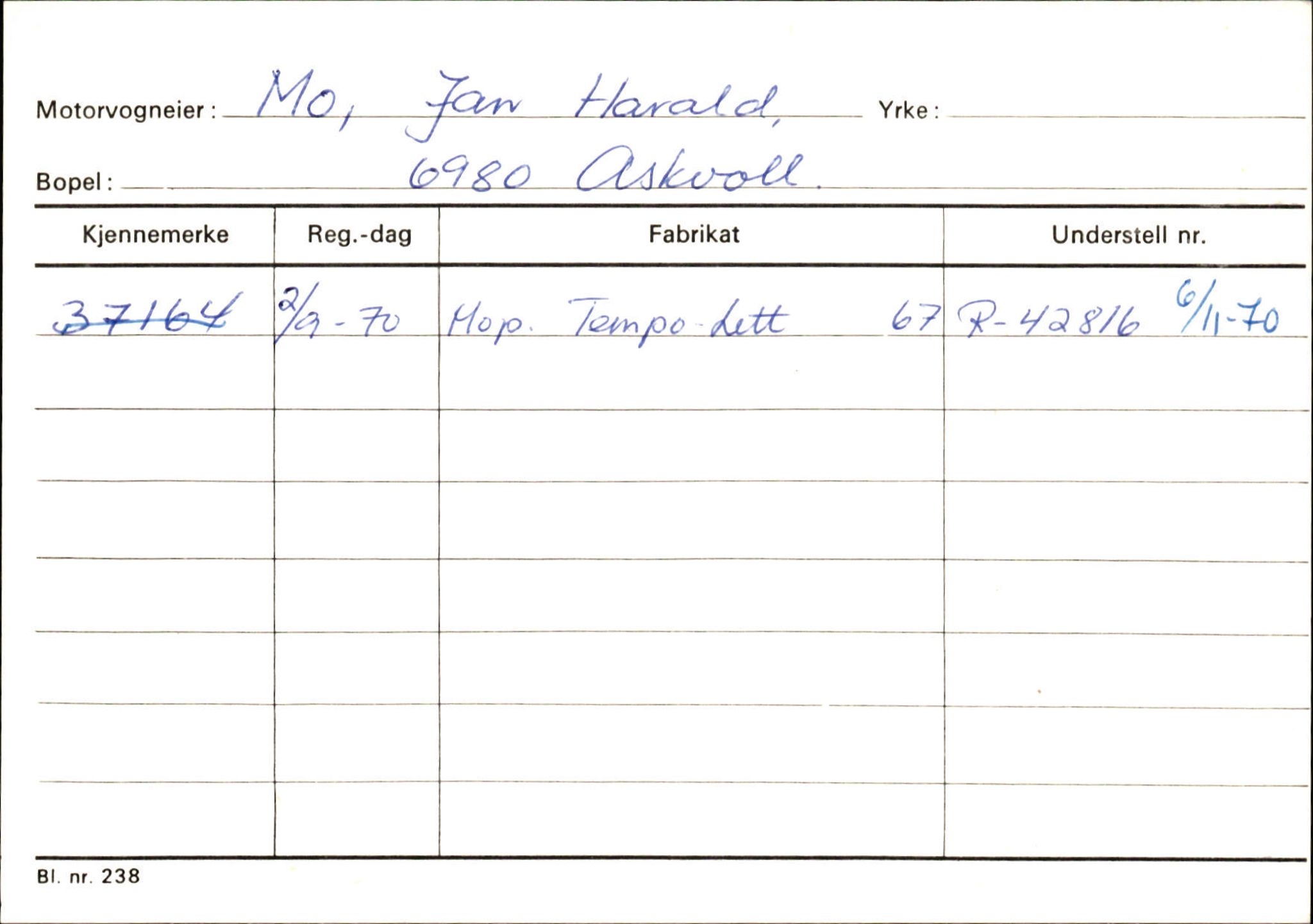 Statens vegvesen, Sogn og Fjordane vegkontor, AV/SAB-A-5301/4/F/L0132: Eigarregister Askvoll A-Å. Balestrand A-Å, 1945-1975, p. 870