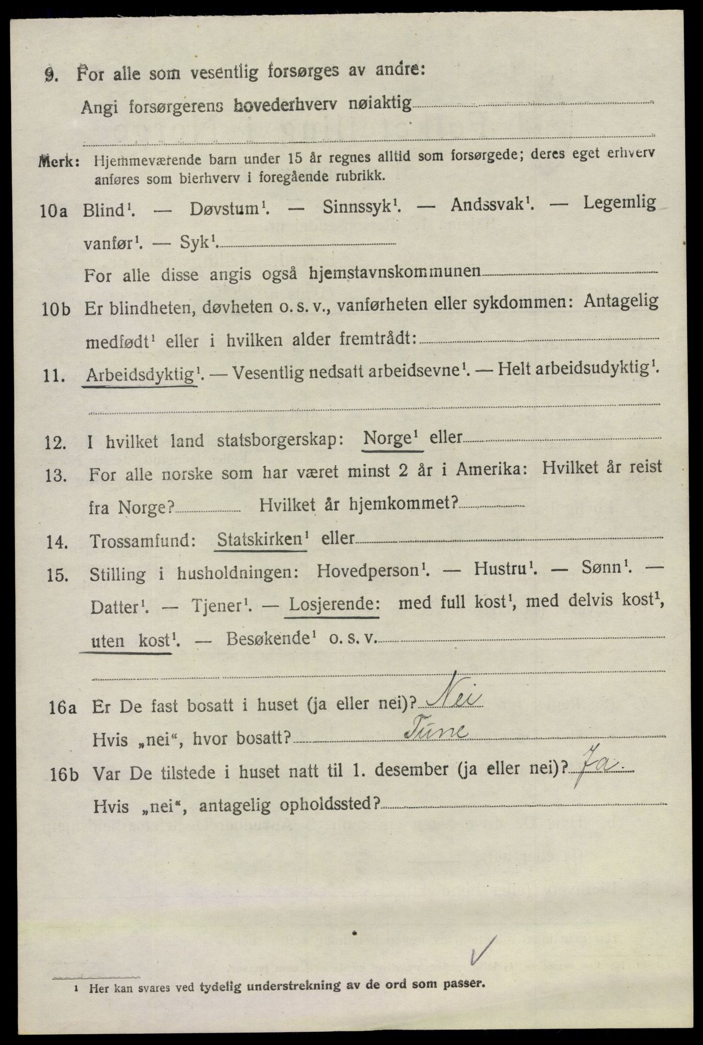 SAO, 1920 census for Tune, 1920, p. 6453