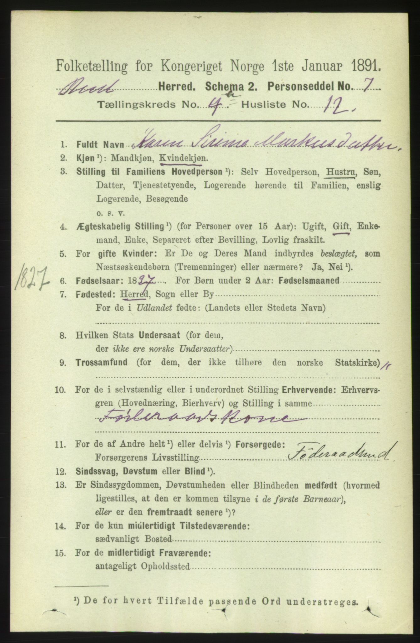 RA, 1891 census for 1549 Bud, 1891, p. 2247