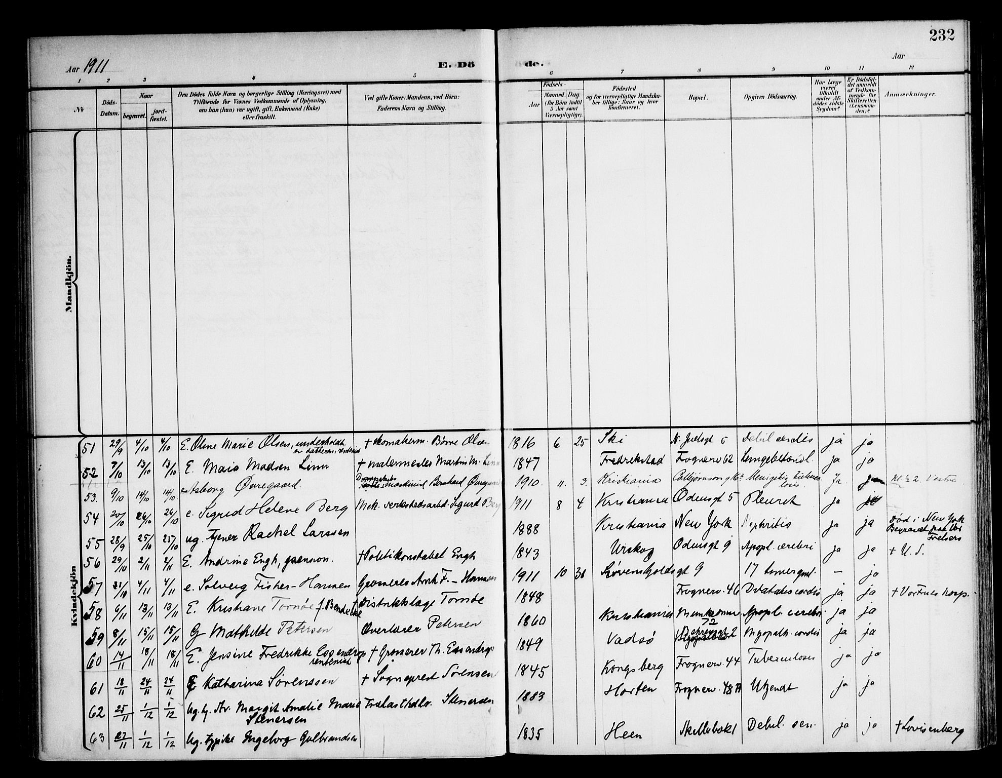 Frogner prestekontor Kirkebøker, SAO/A-10886/F/Fa/L0004: Parish register (official) no. 4, 1898-1921, p. 232