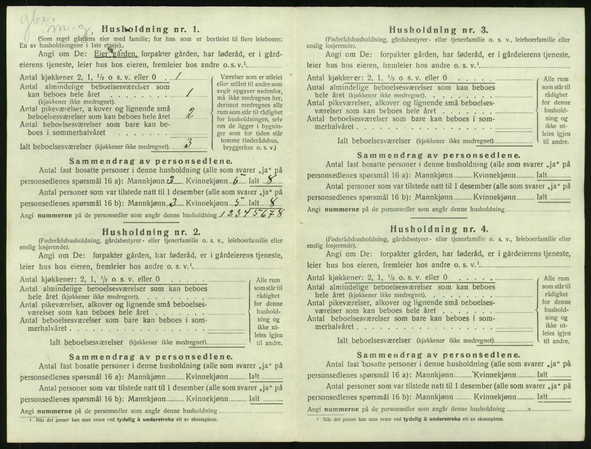 SAT, 1920 census for Sortland, 1920, p. 63