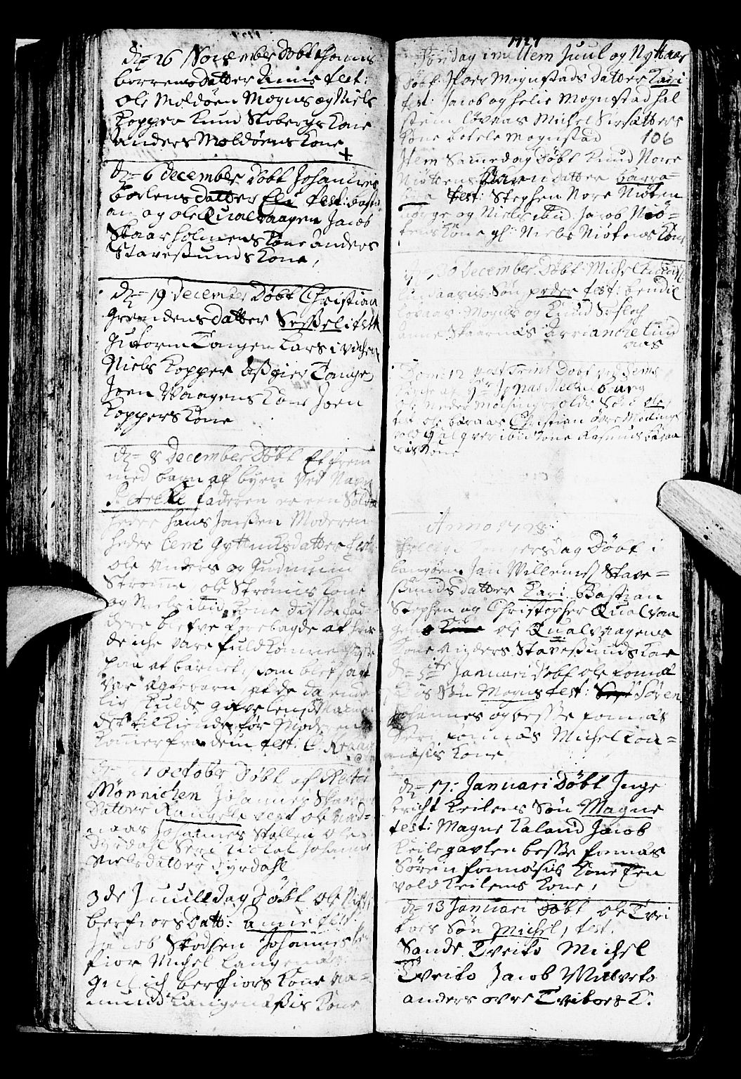 Lindås Sokneprestembete, SAB/A-76701/H/Haa: Parish register (official) no. A 1, 1699-1746, p. 106