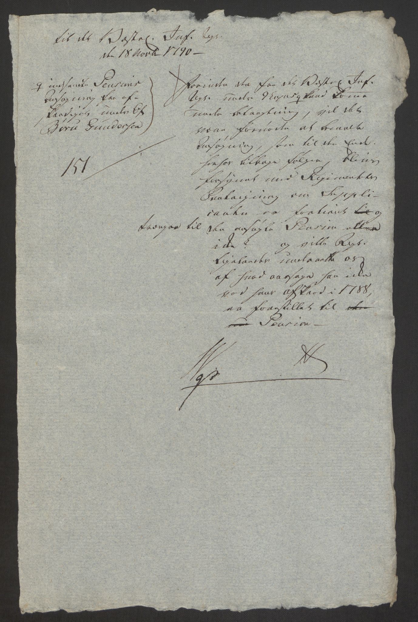 Forsvaret, Den norske kvesthuskasse/krigshospitalkasse, AV/RA-RAFA-1887/F/Fa/L0008: Konsepter, 1790-1793, p. 294