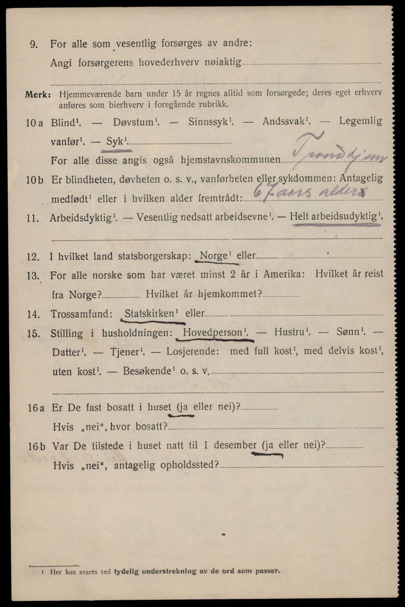 SAT, 1920 census for Trondheim, 1920, p. 118281