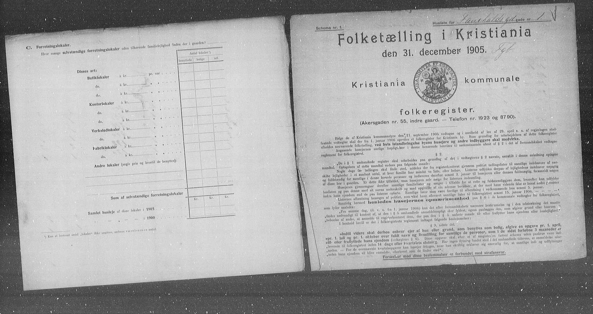 OBA, Municipal Census 1905 for Kristiania, 1905, p. 12279